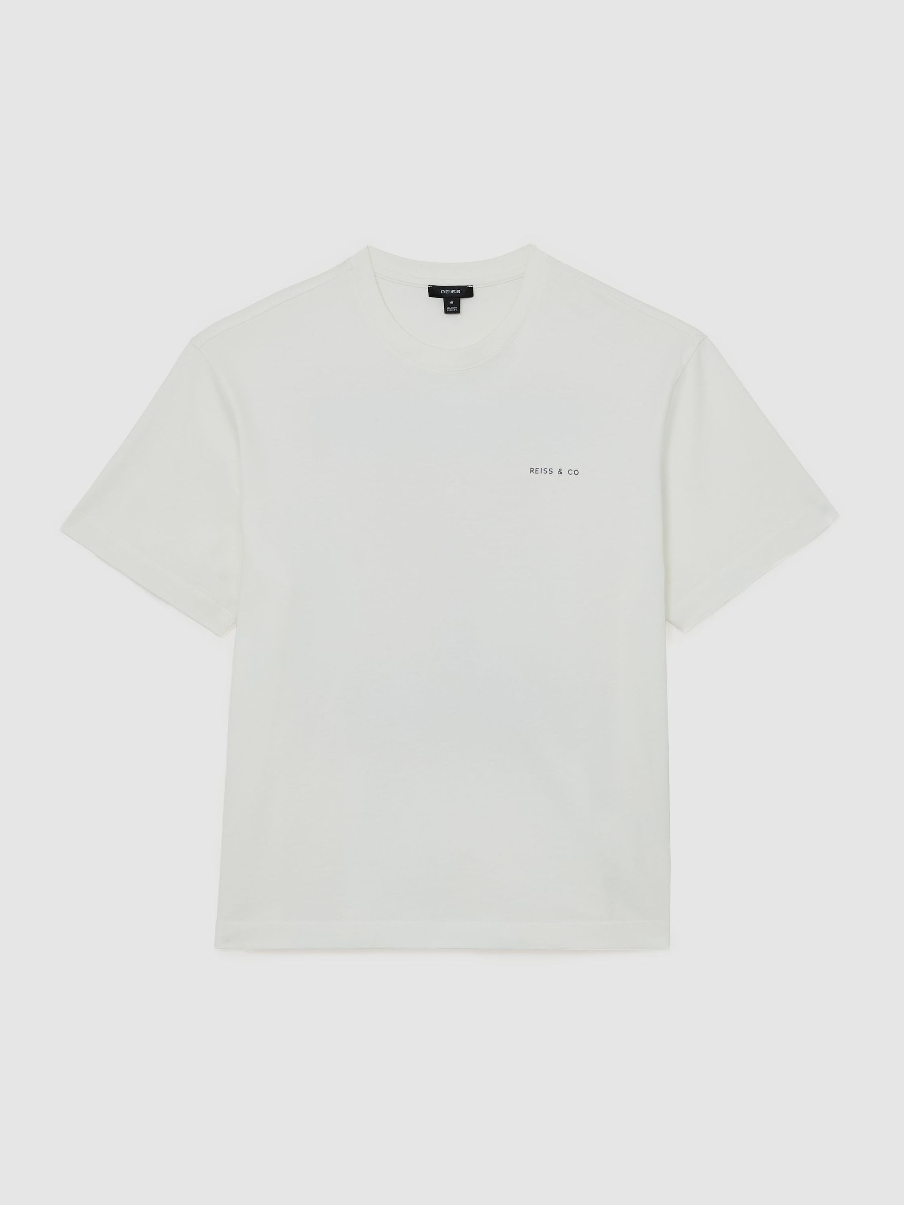 Cotton Dive-Print Relaxed-Fit T-Shirt in White - Image 2 of 6 Cotton Dive-Print Relaxed-Fit T-Shirt in White - Image 2 of 6