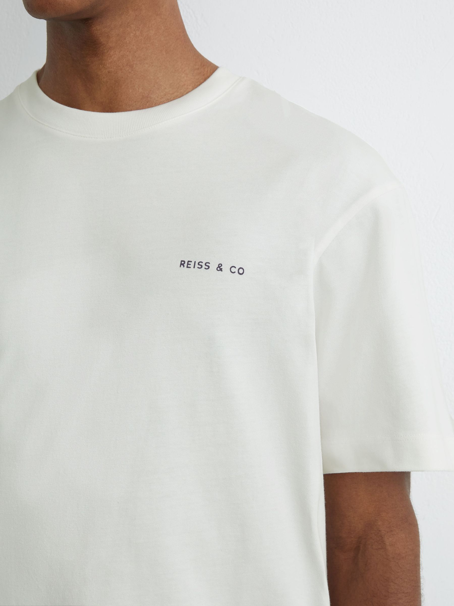 Cotton Dive-Print Relaxed-Fit T-Shirt in White - image 5