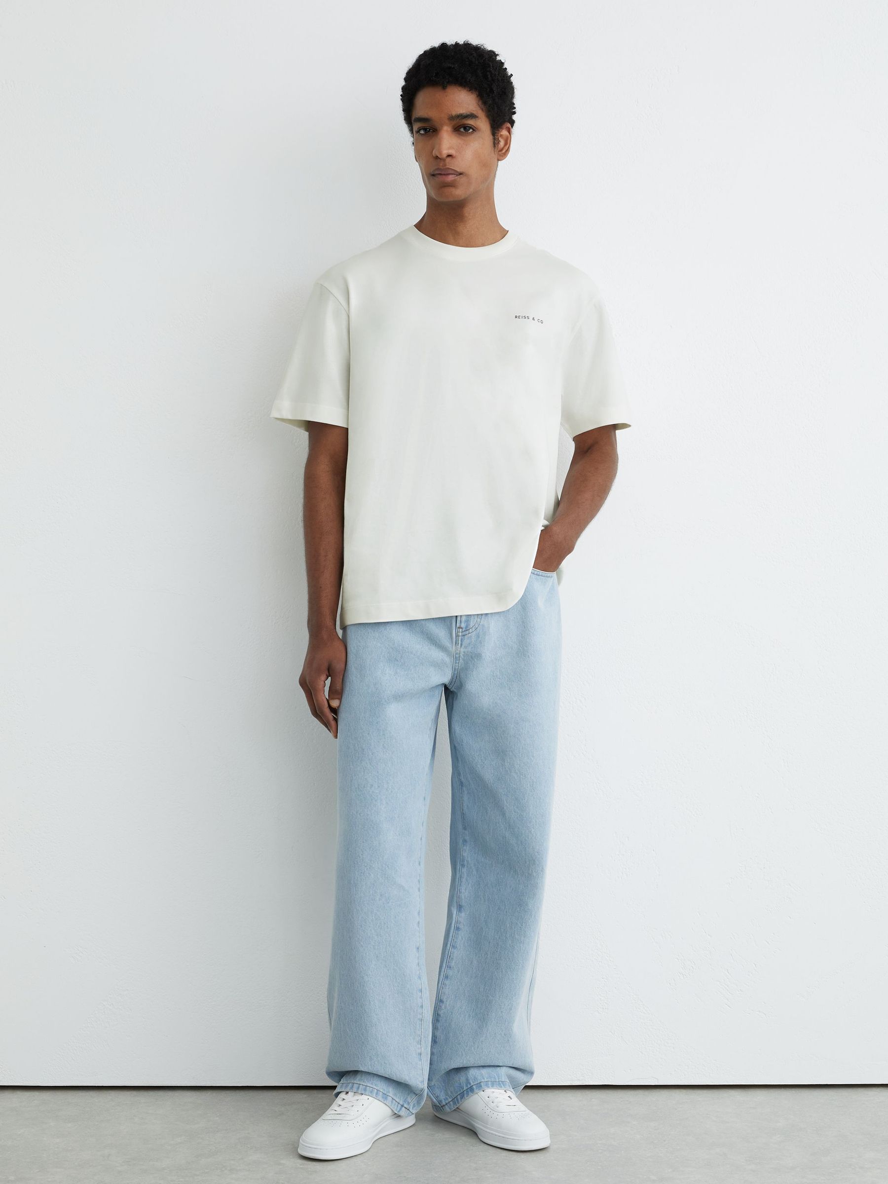 Cotton Dive-Print Relaxed-Fit T-Shirt in White - image 4