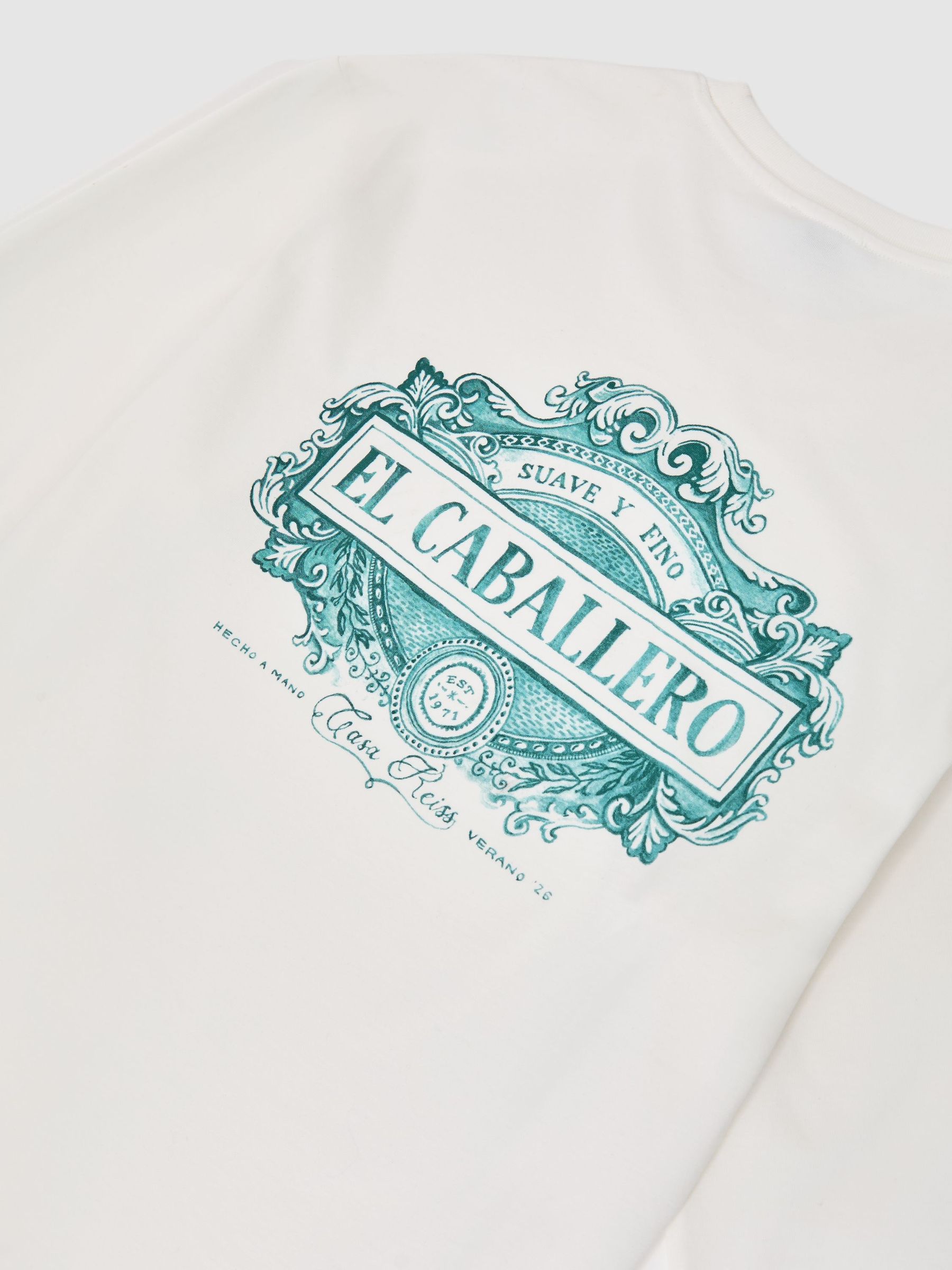 Cotton Motif Long-Sleeve Relaxed T-Shirt in White - image 4