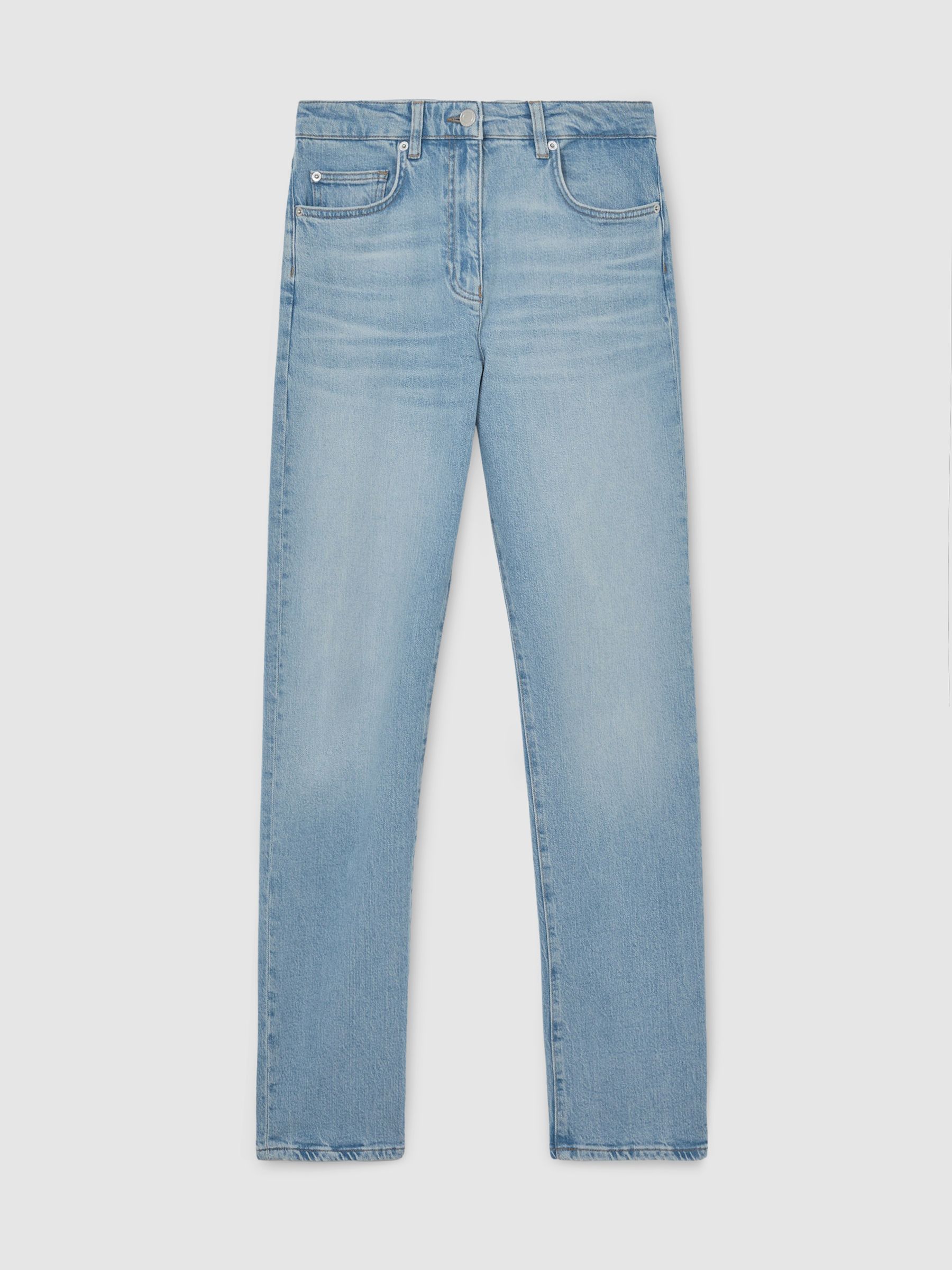 Petite Slim Straight-Leg Jeans in Light Blue - Image 2 of 11