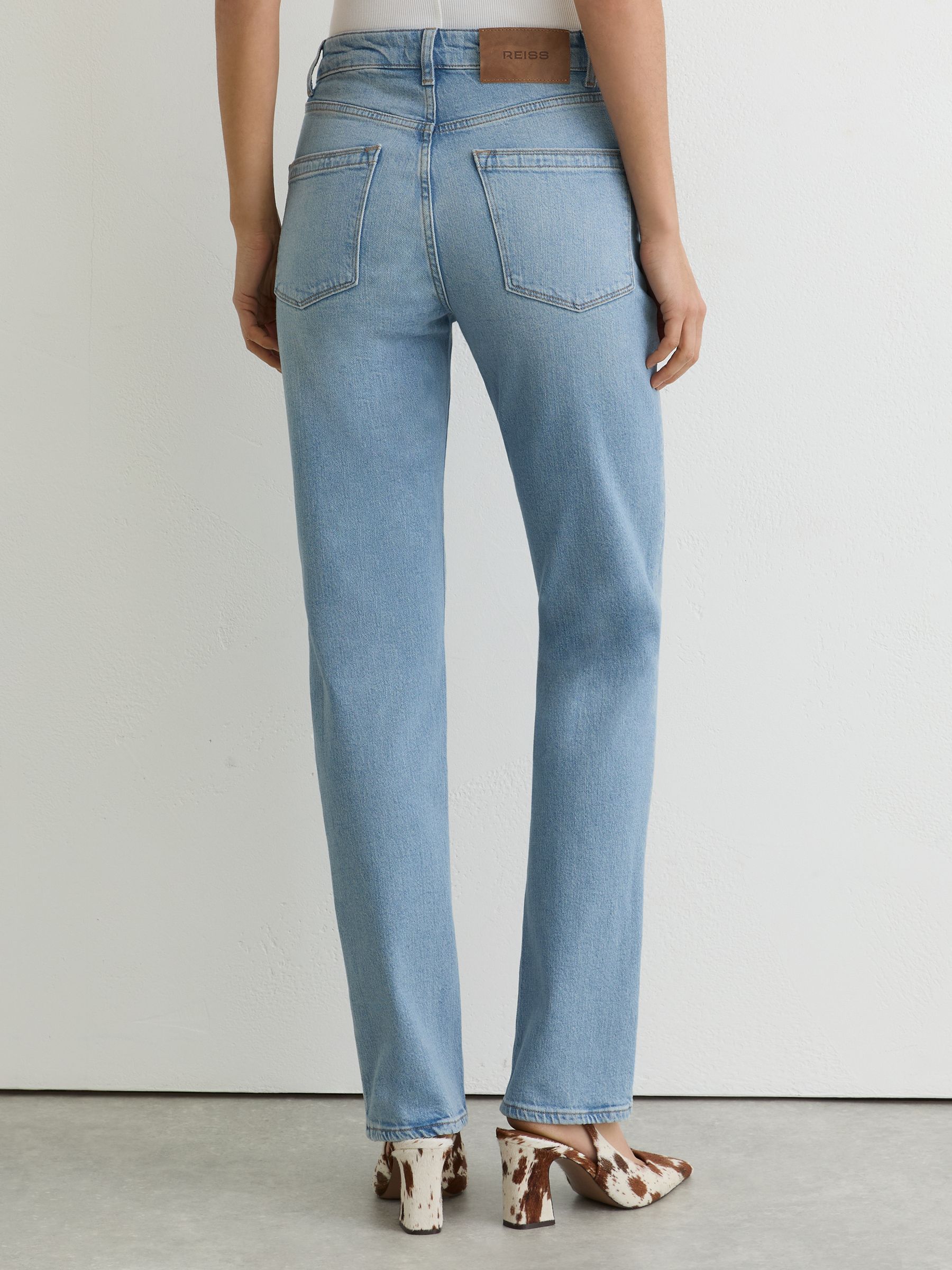 Petite Slim Straight-Leg Jeans in Light Blue - Image 5 of 11