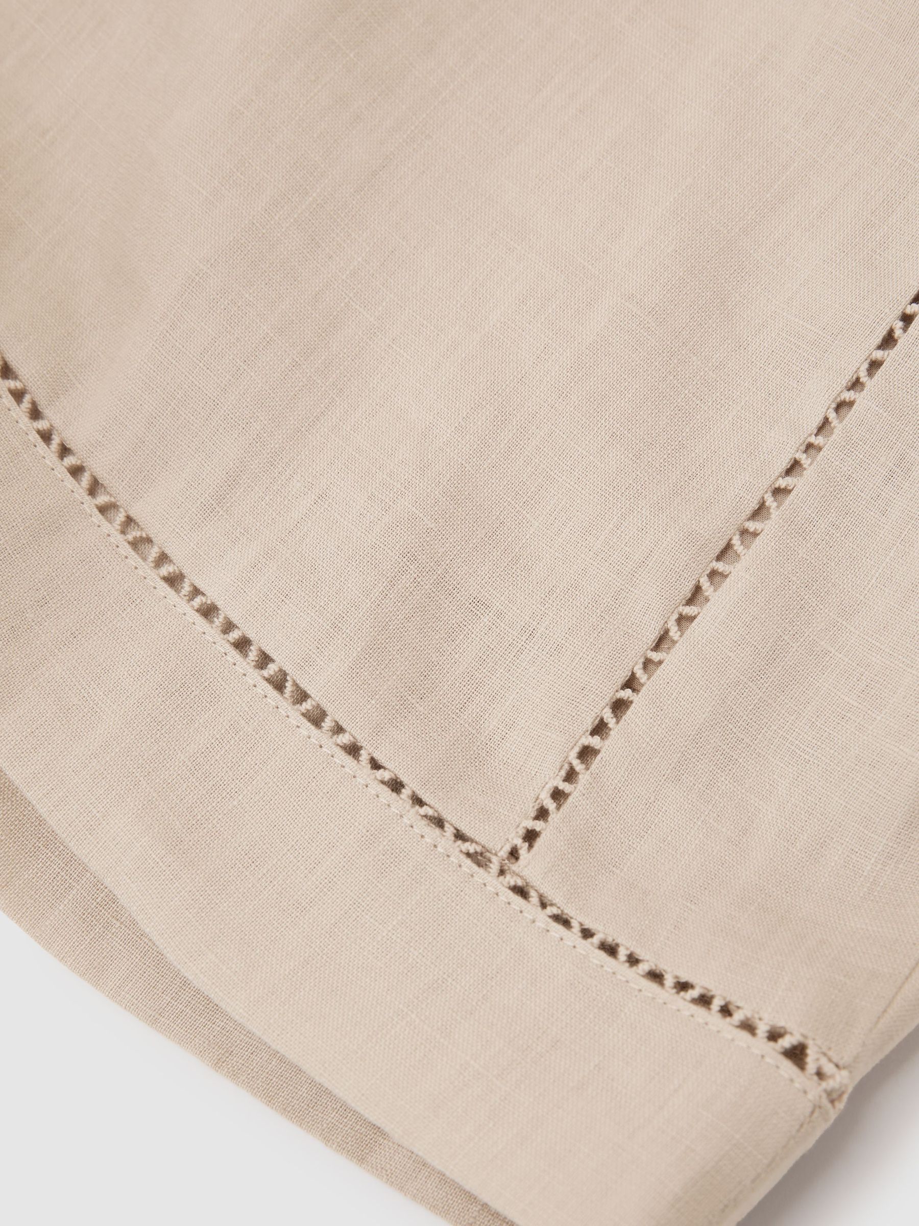 Linen Ladder-Embroidery Shorts in Neutral - image 3