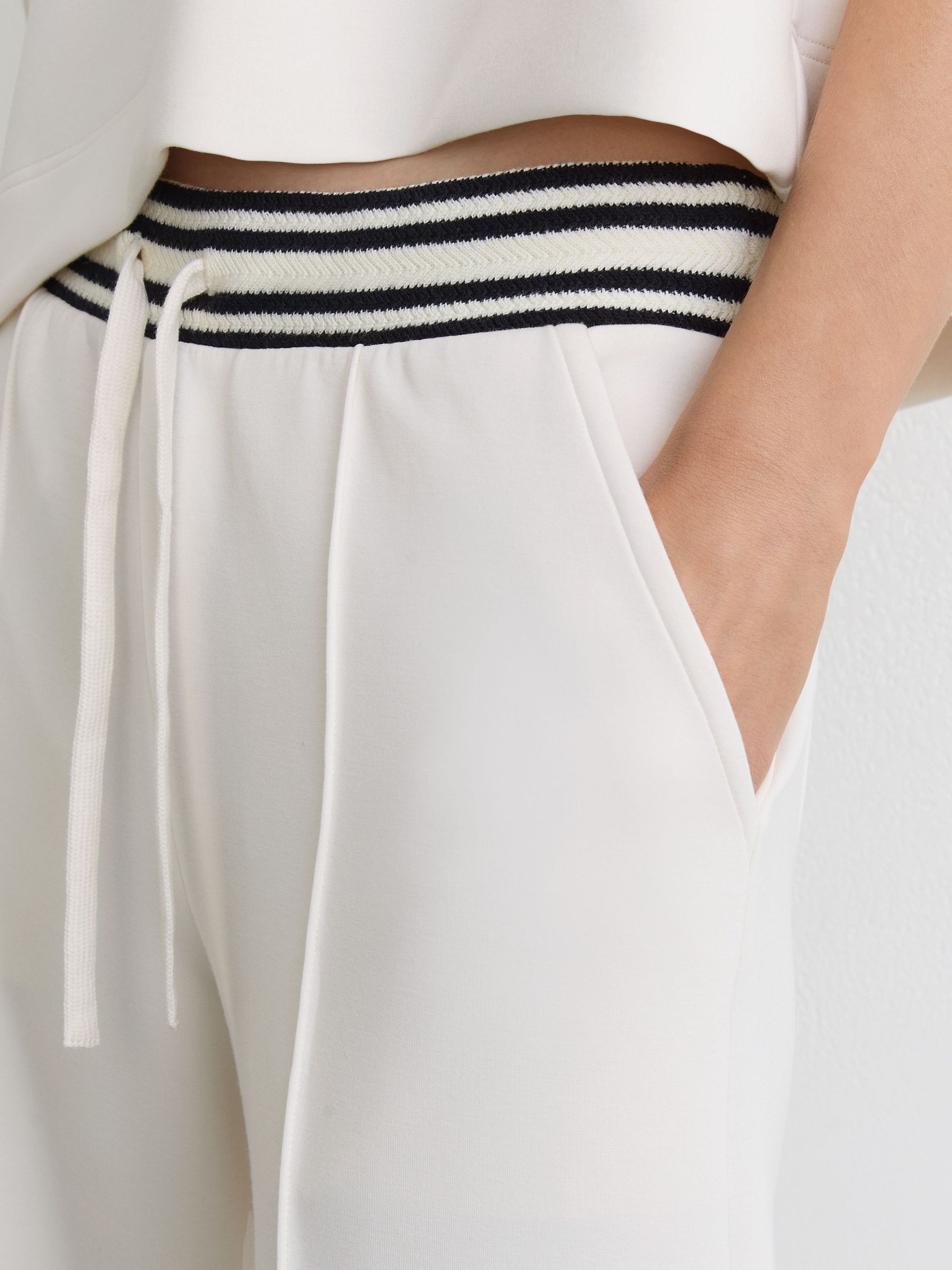 Premium Interlock Stripe-Waist Joggers in Ivory - image 5