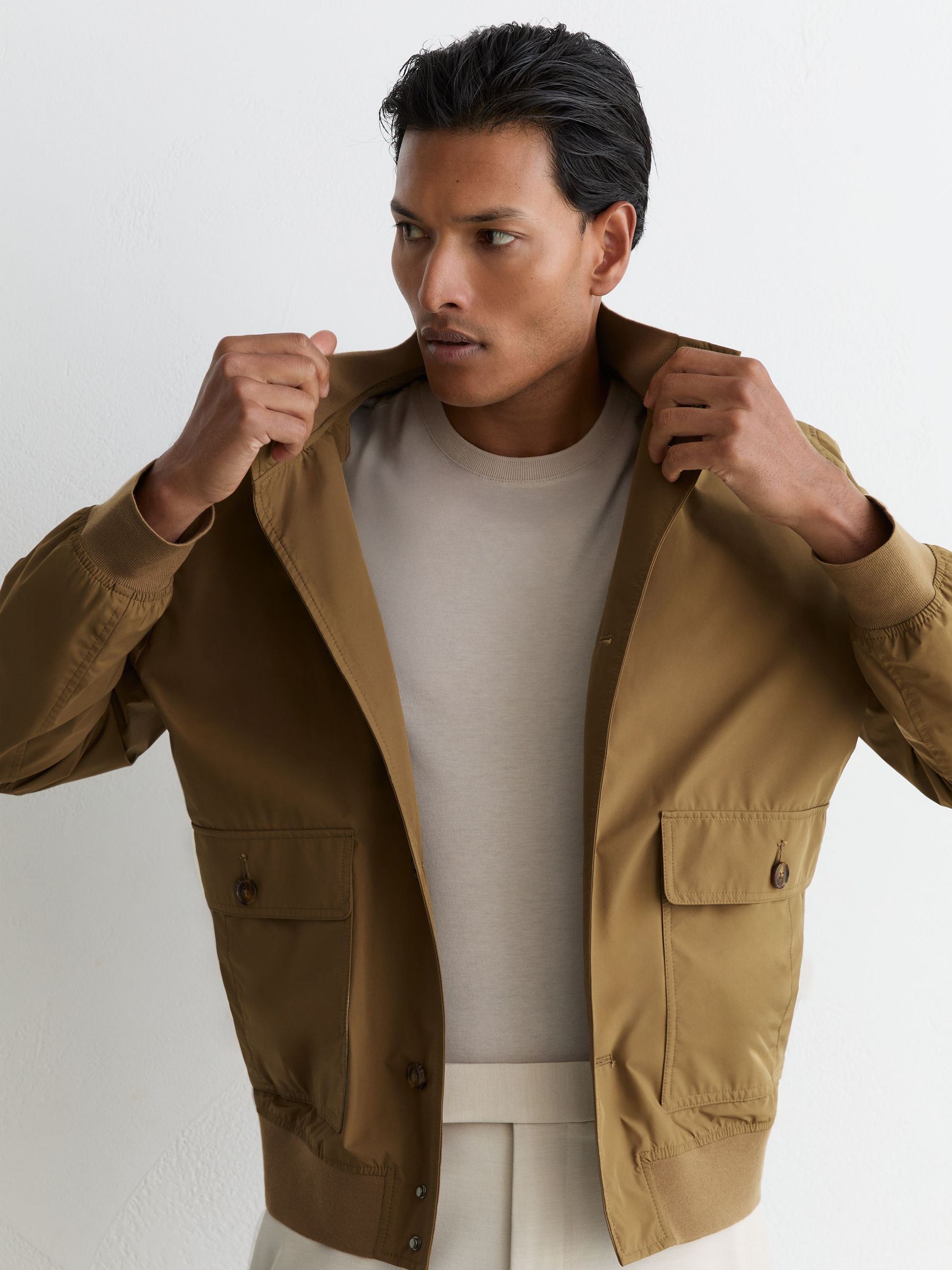 Jacket in Taupe Brown - Image 1 of 7