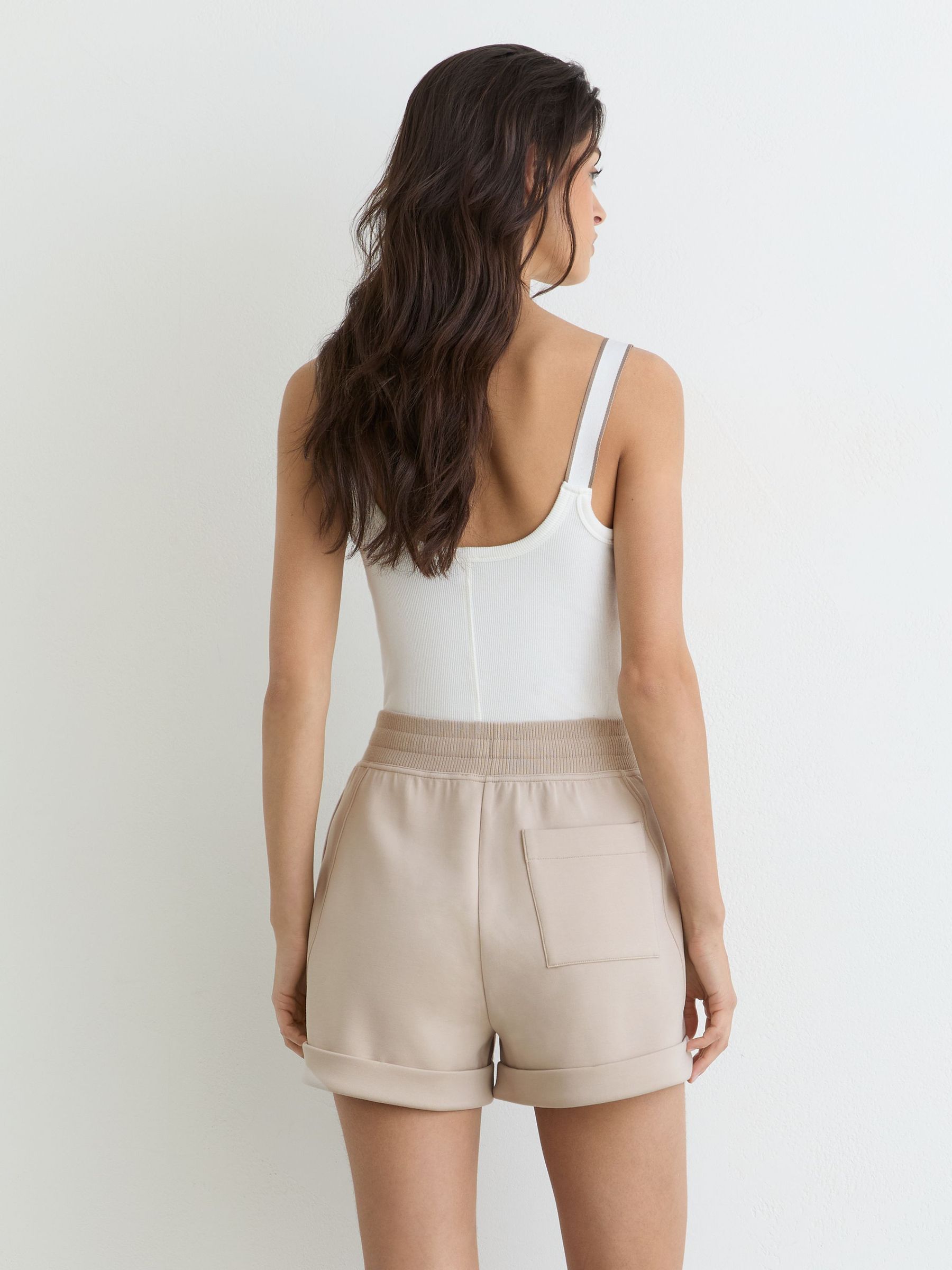 Premium Interlock Drawstring Shorts in Neutral - image 3