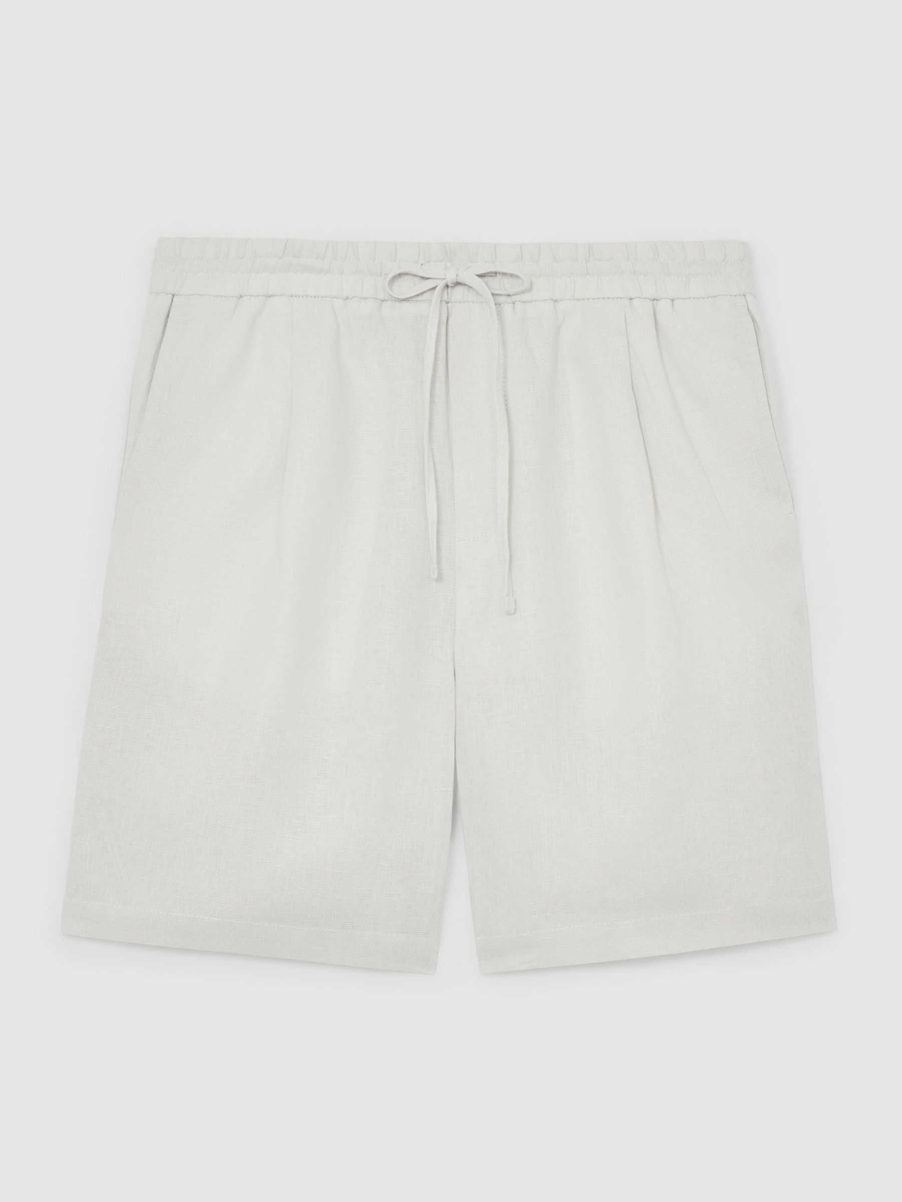 Linen Drawstring Shorts in Stone - image 1