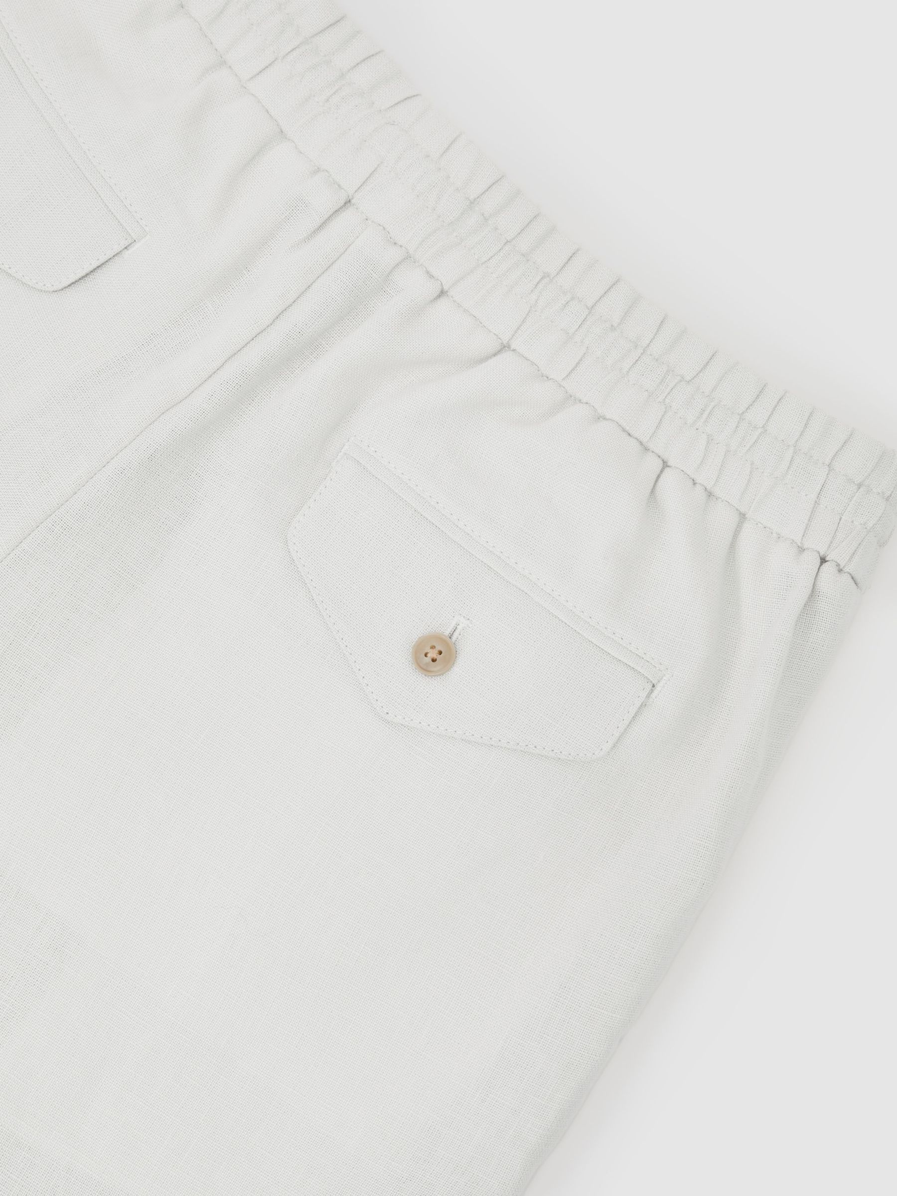 Linen Drawstring Shorts in Stone - image 3