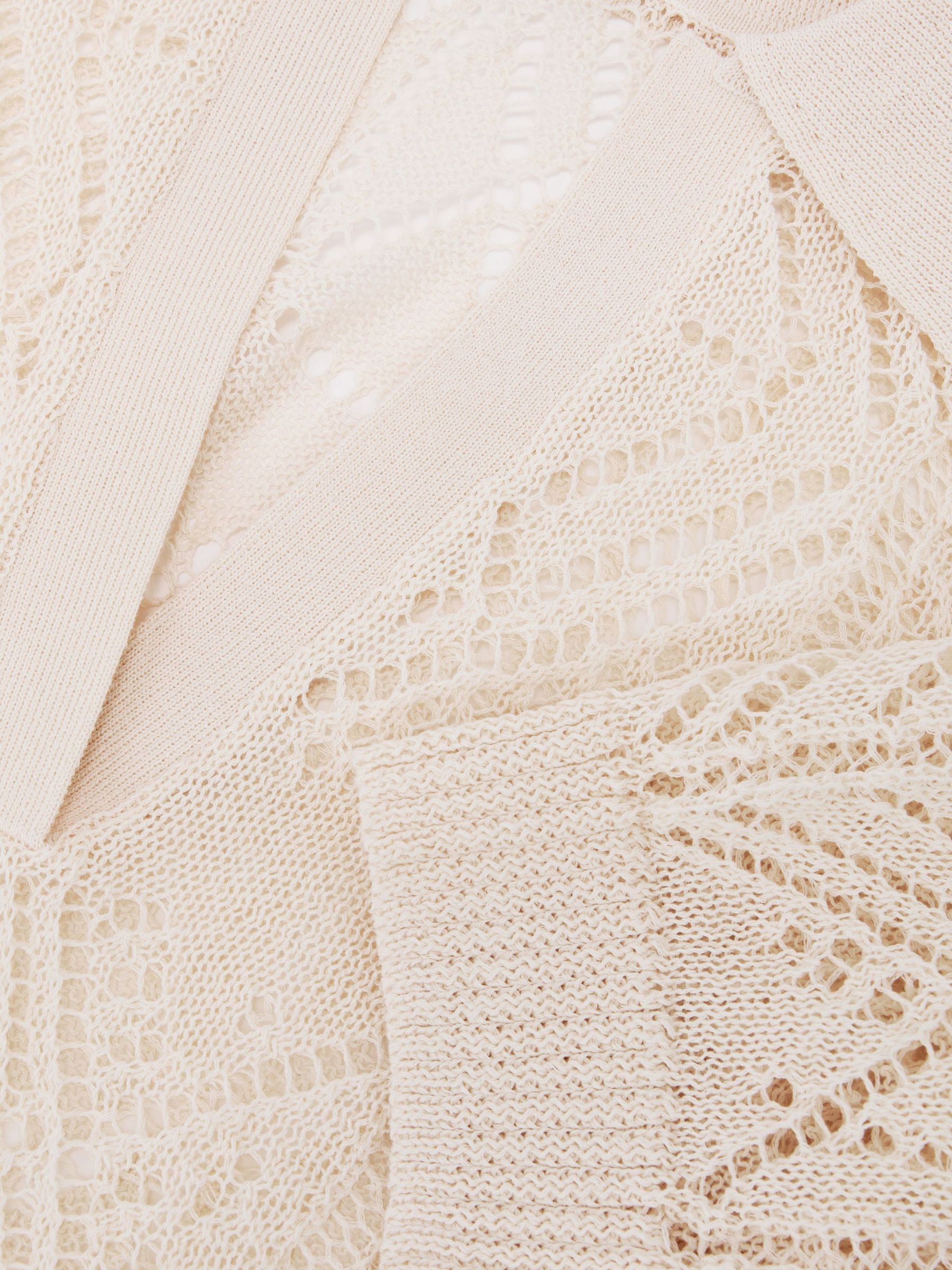 Cotton-Blend Open-Knit Top in Cream - Image 6 of 6