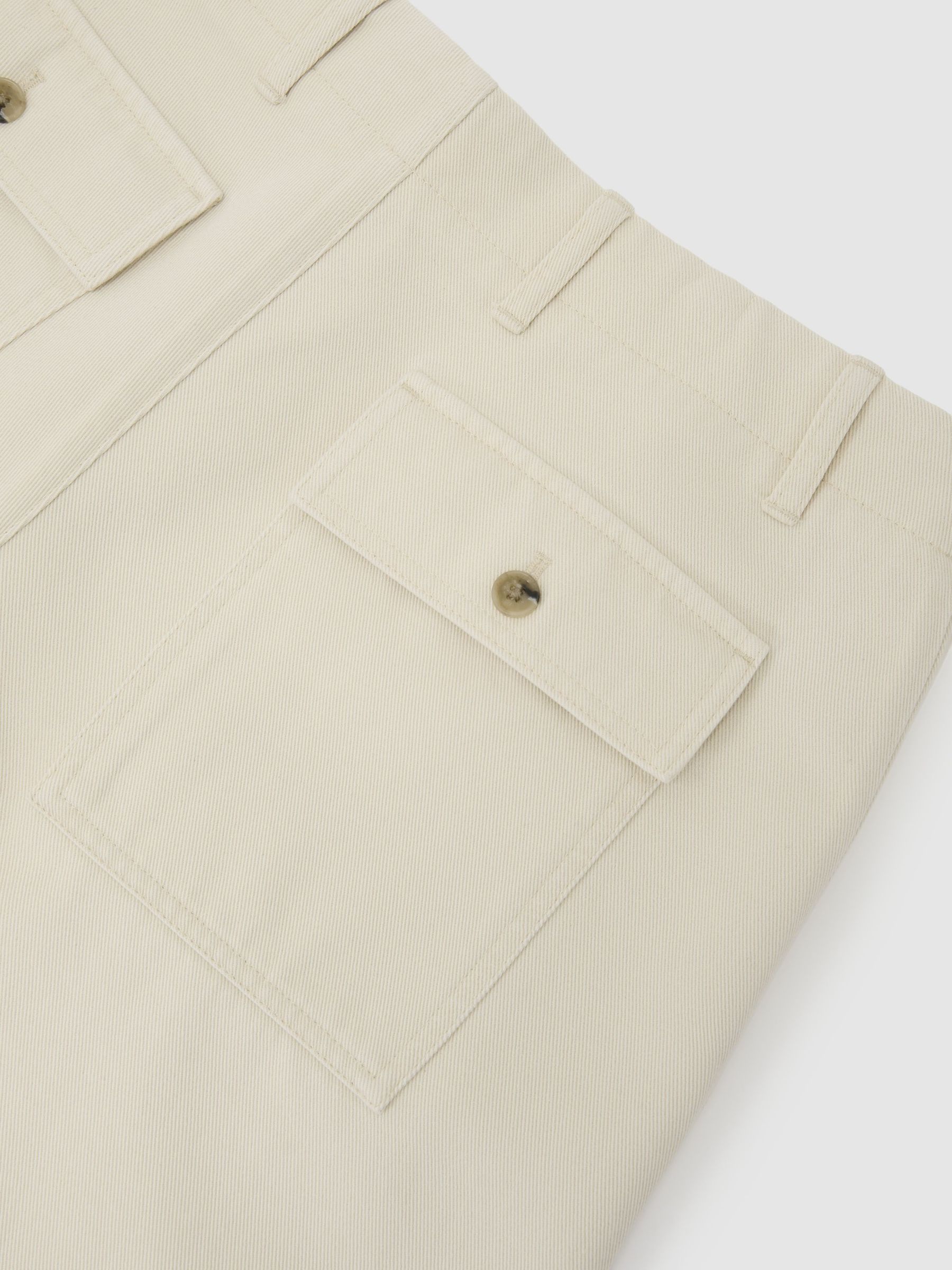 Cotton and Wool Relaxed-Fit Trousers in Stone - image 3
