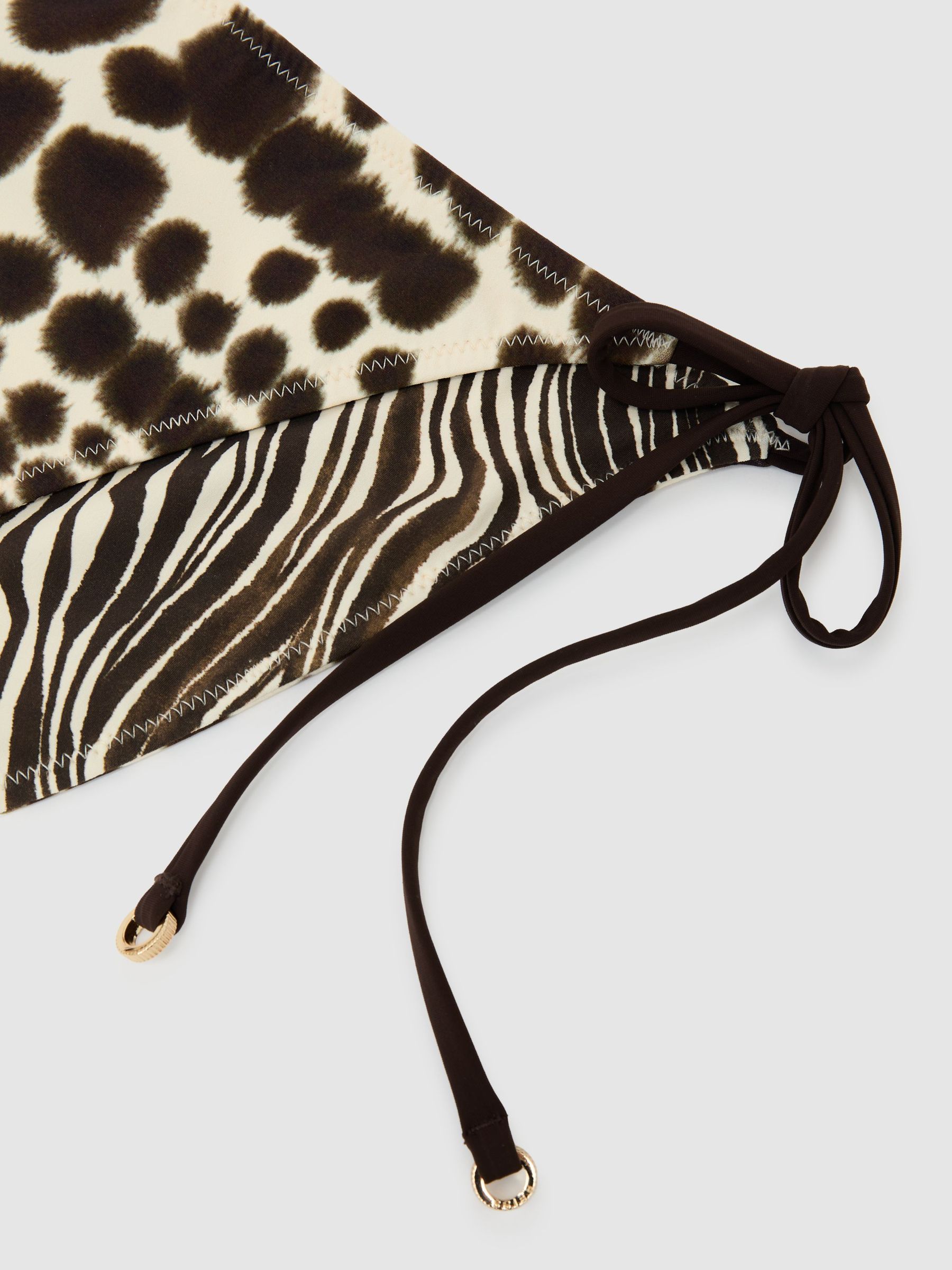 Atelier Animal-Print Reversible Bikini Bottoms in Chocolate - Image 3 of 3