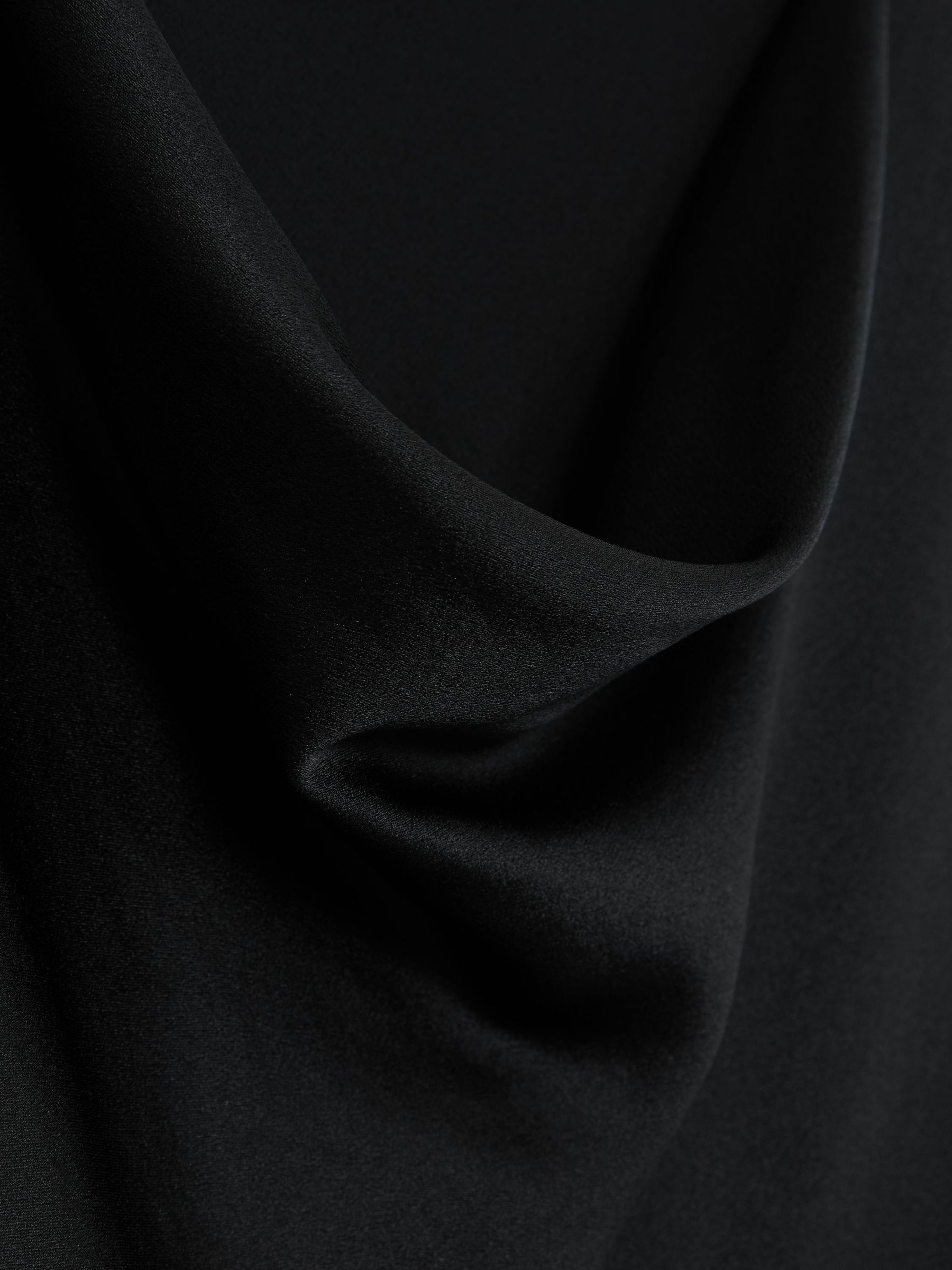 Silk Cowl-Neck Sleeveless Top in Black - image 3