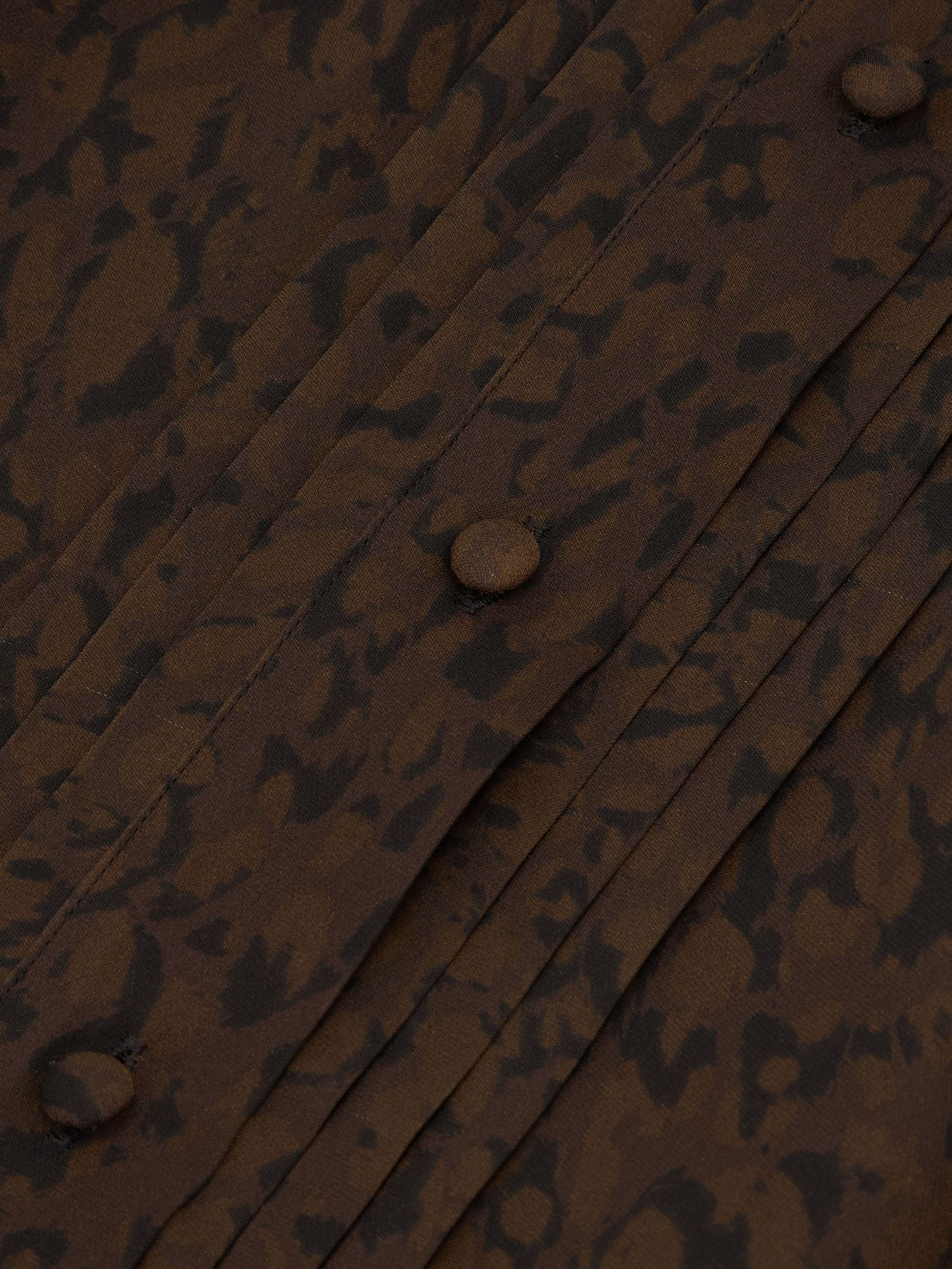 Matte-Silk Animal-Print Blouse in Black - image 3