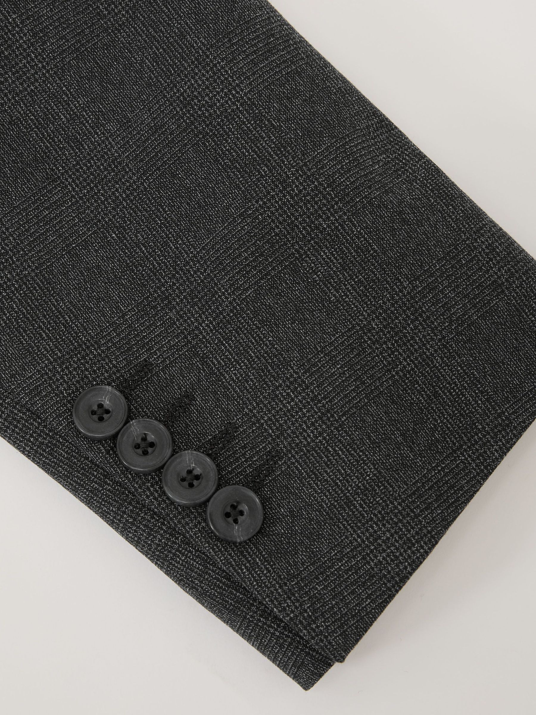 Check Single-Breasted Tailored-Fit Suit Blazer in Charcoal Grey - image 5