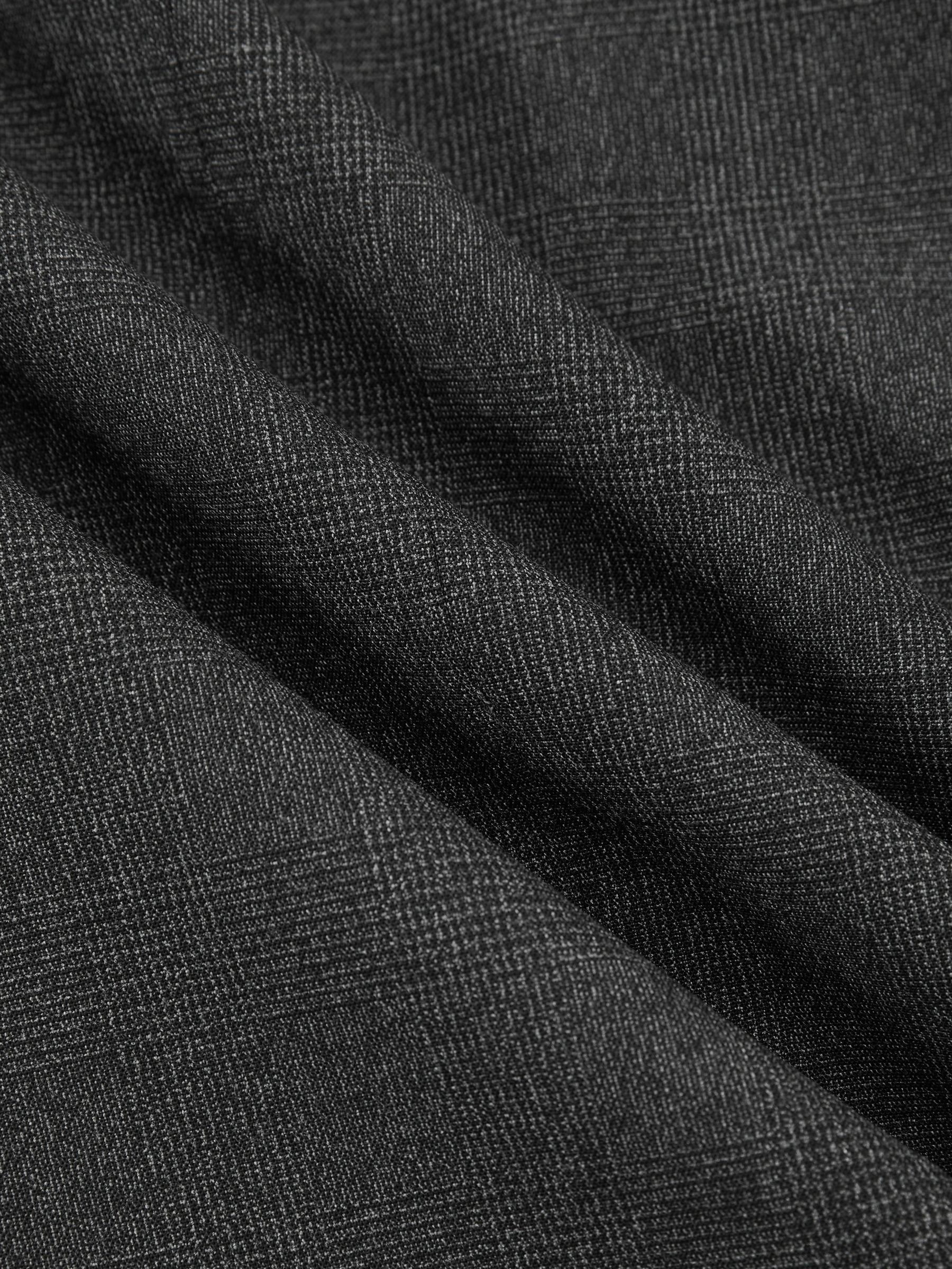 Check Single-Breasted Tailored-Fit Suit Blazer in Charcoal Grey - Image 8 of 8