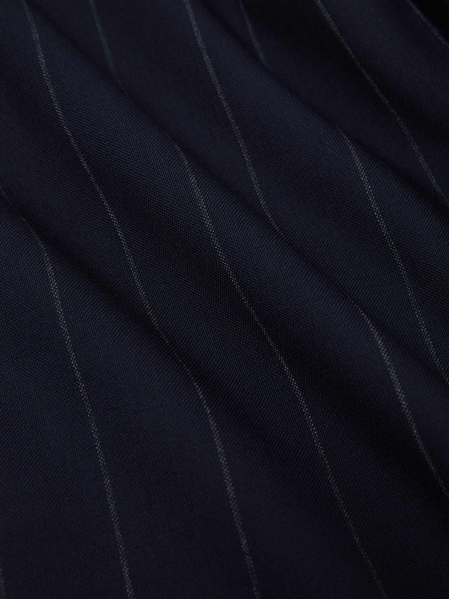 Wool Pinstripe Double-Breasted Suit Blazer Tailored-Fit in Navy - image 4