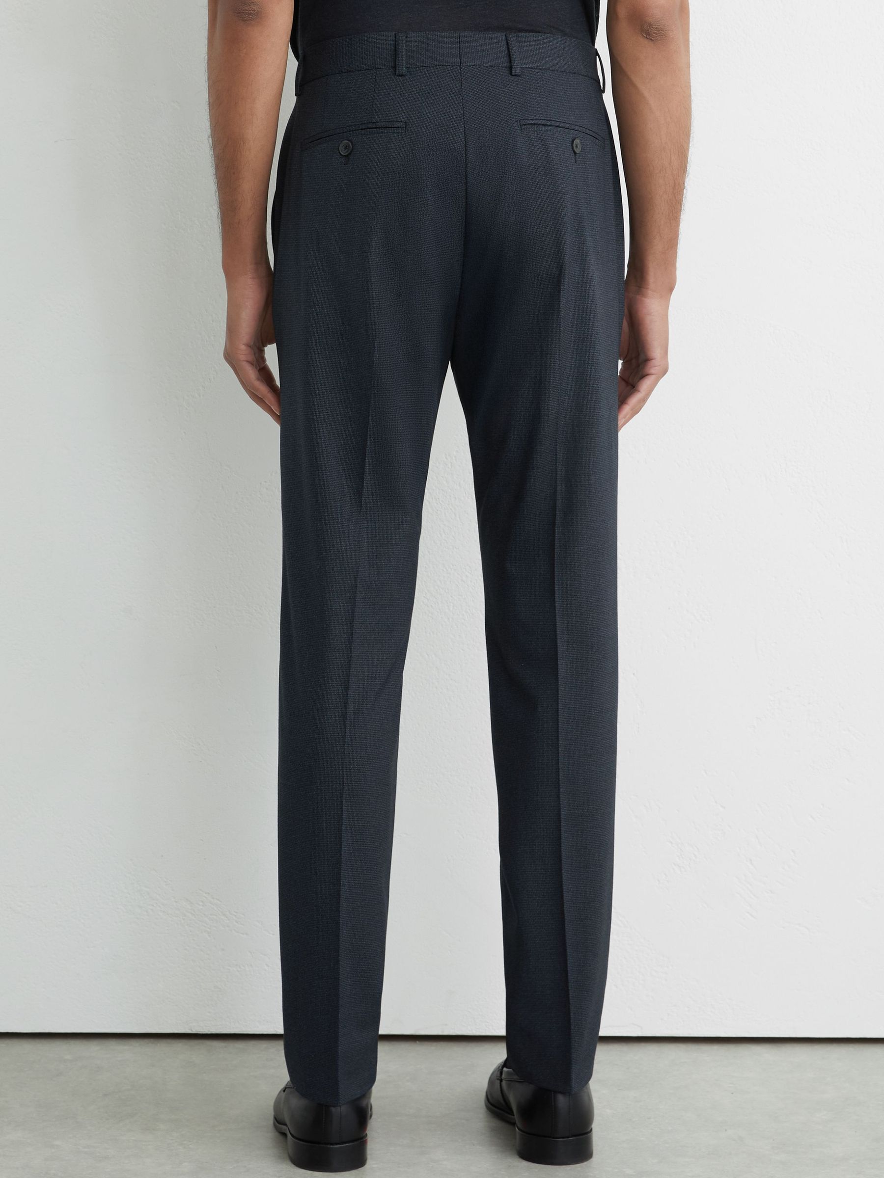 Houndstooth Tailored-Fit Suit Trousers in Navy - image 5