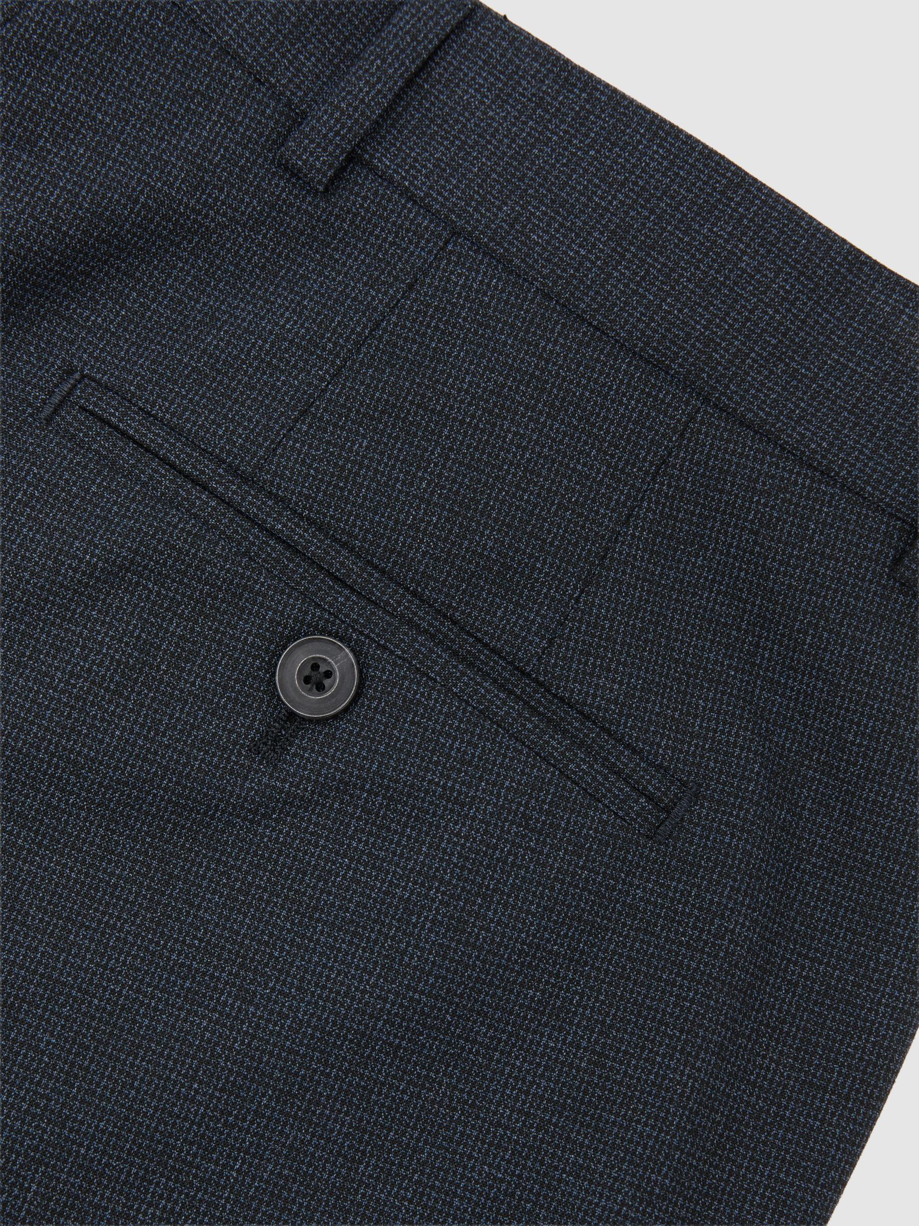 Houndstooth Tailored-Fit Suit Trousers in Navy - image 3