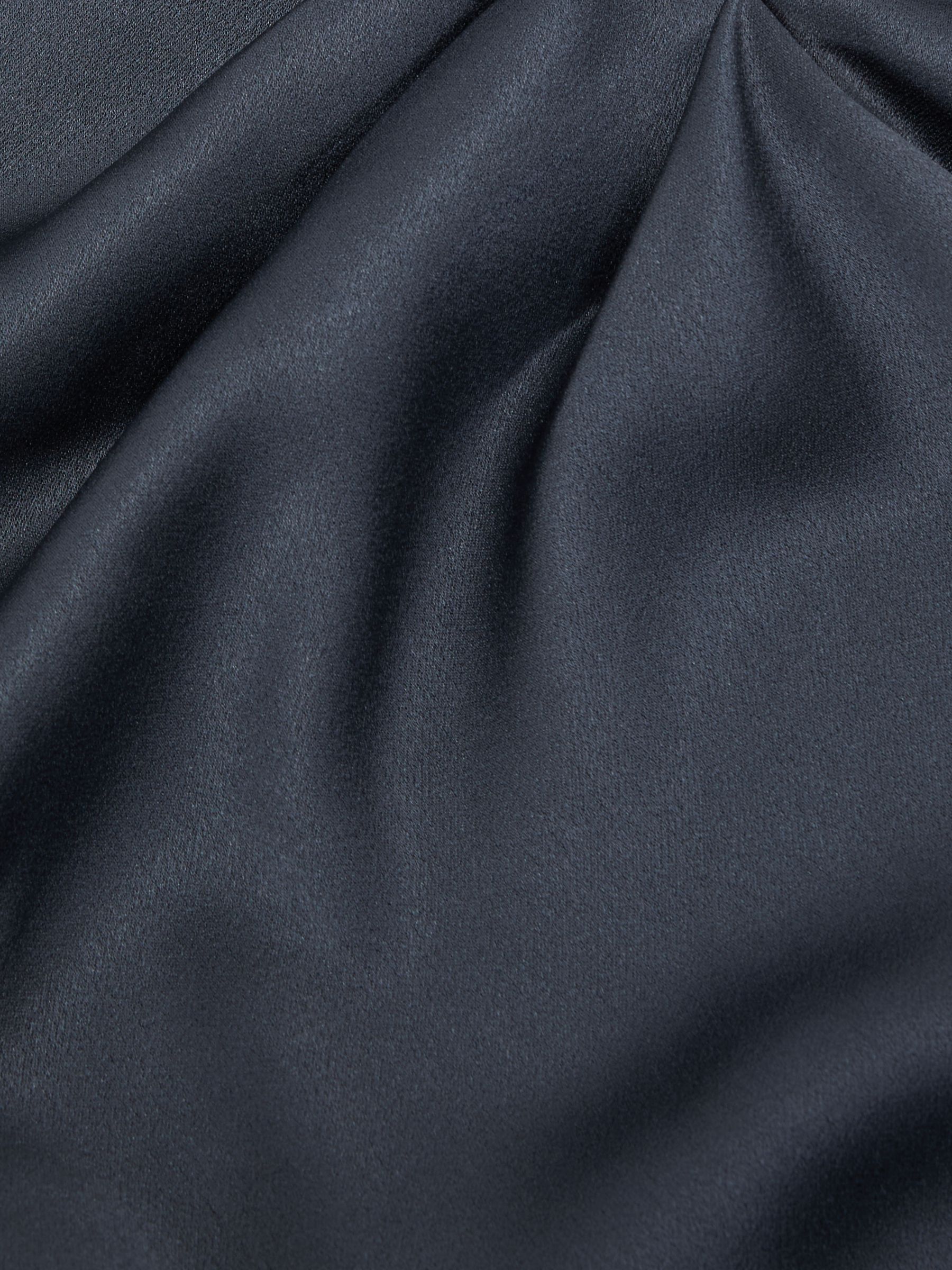 Satin Drape-Detail Midi Dress in Slate Grey - image 5