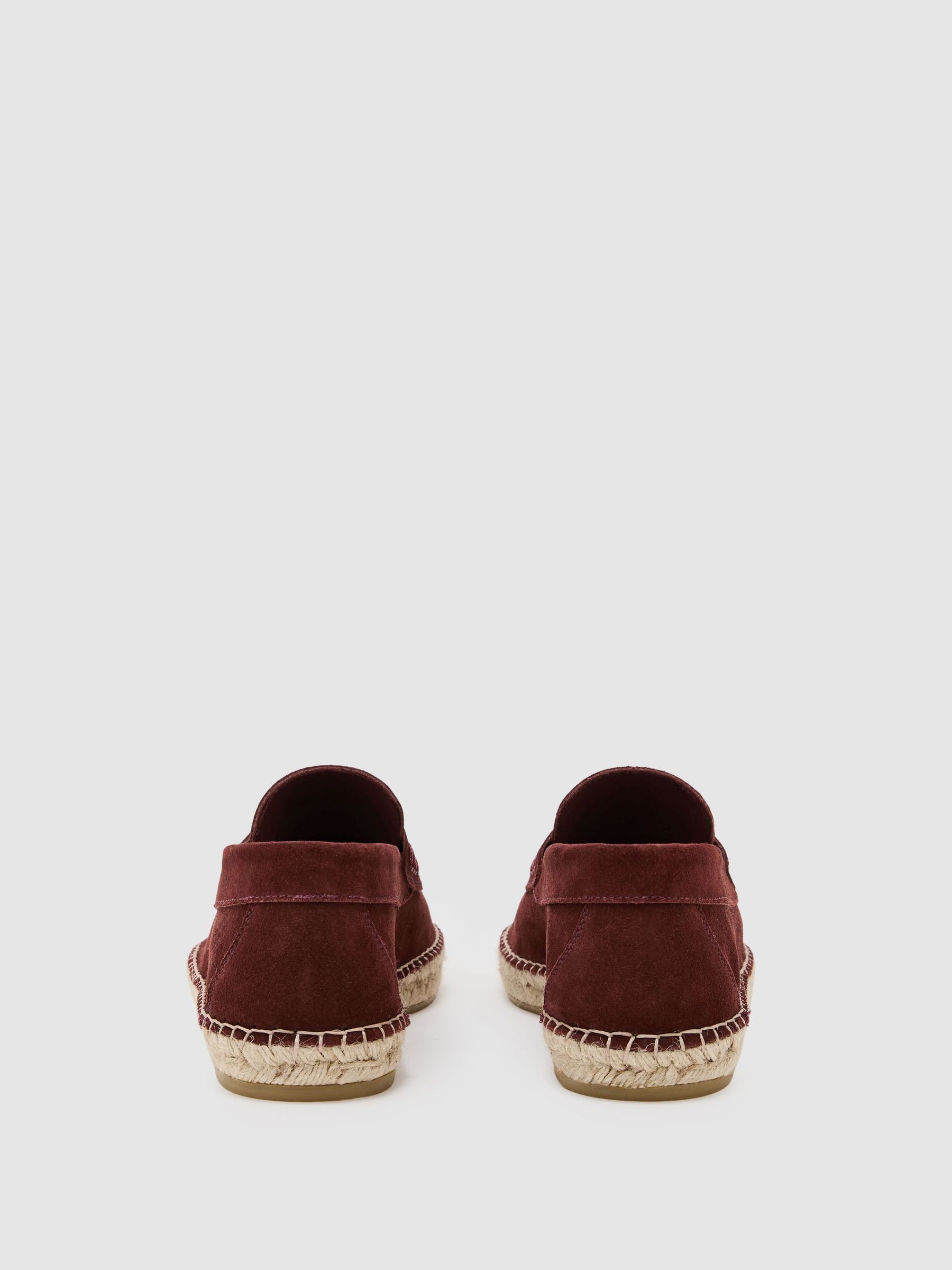 Suede Penny Loafer Espadrilles in Brick Red - Image 4 of 5