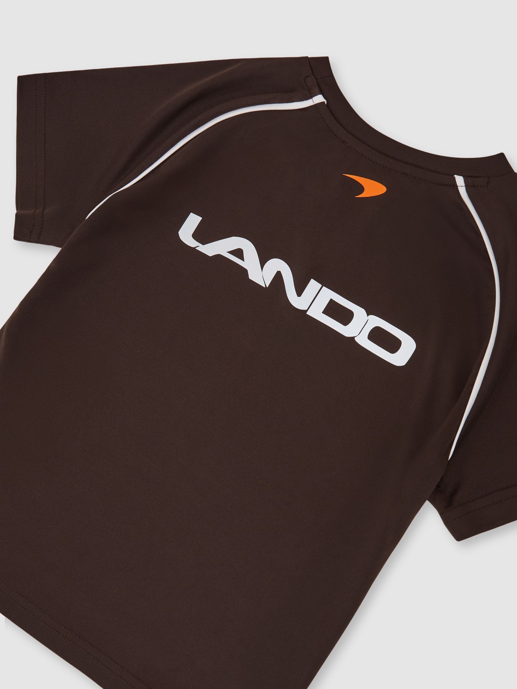 13-14 yrs McLaren Racing Panelled Lando T-Shirt Unisex-Fit in Chocolate Brown - Image 2 of 3