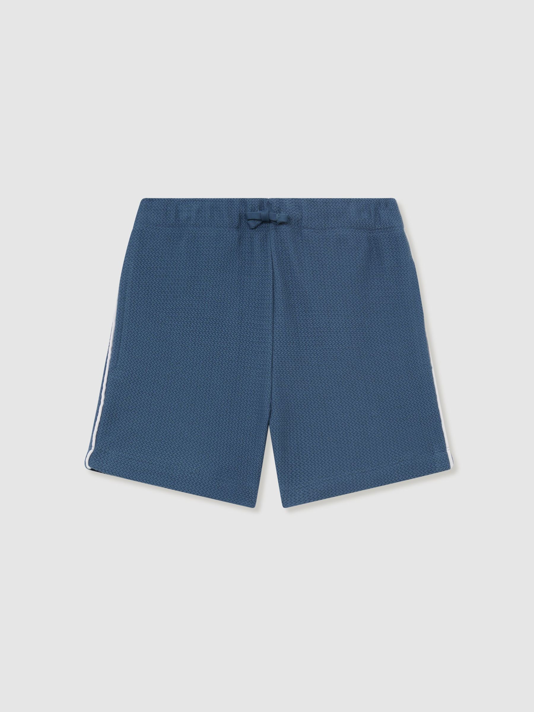 Cotton Textured-knit Piped Shorts