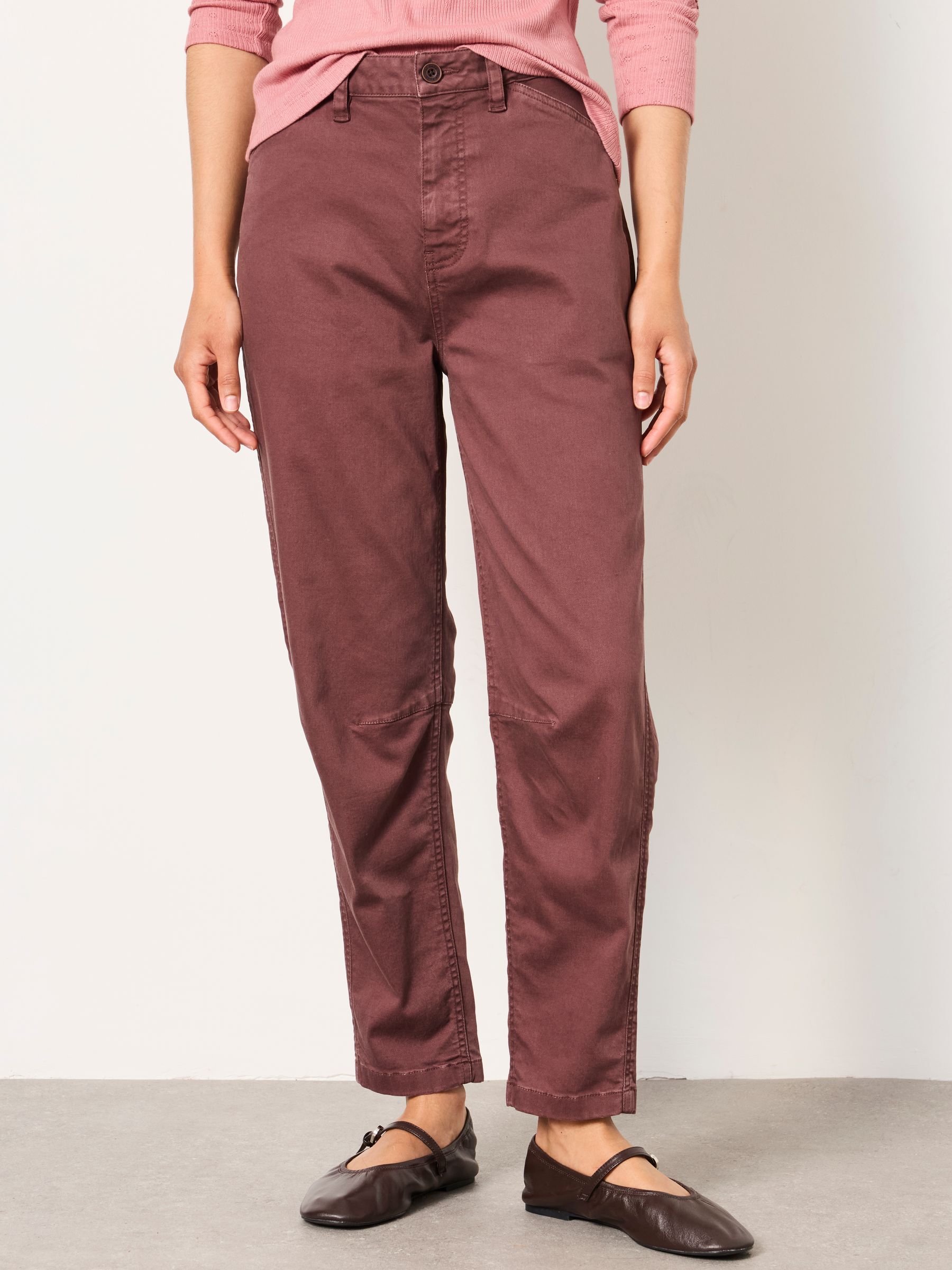Bella Plum Purple Petite Chino Tapered Trousers - Image 1 of 5