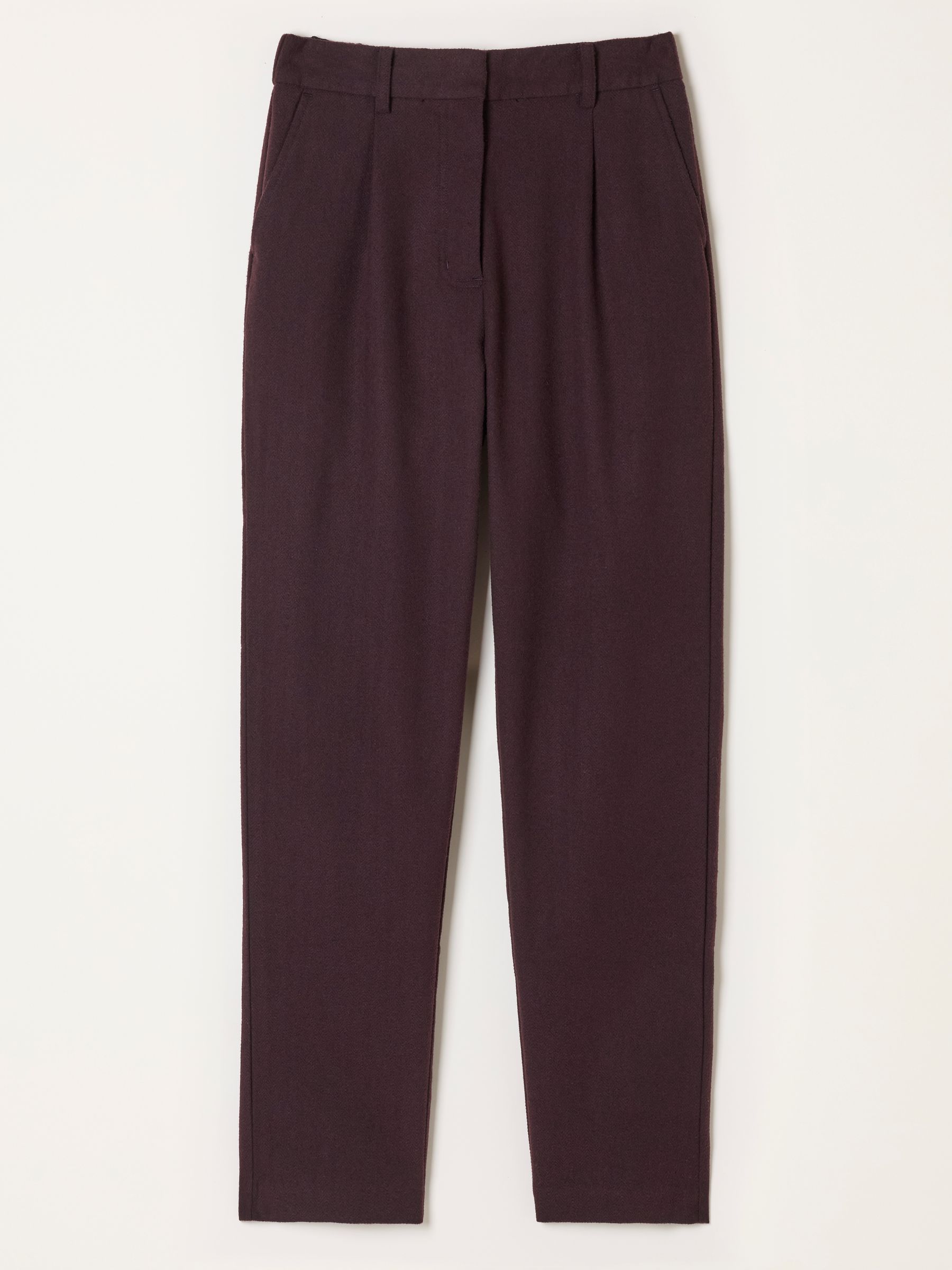 Willow Plum Purple Herringbone Tapered Trousers - Image 6 of 6 Willow Plum Purple Herringbone Tapered Trousers - Image 6 of 6
