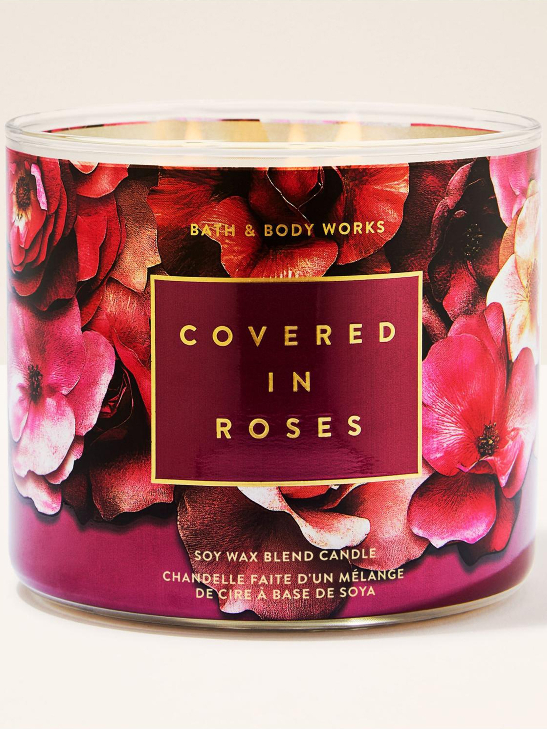 Covered In Roses Candle 411g 3 Wick - Image 1 of 3