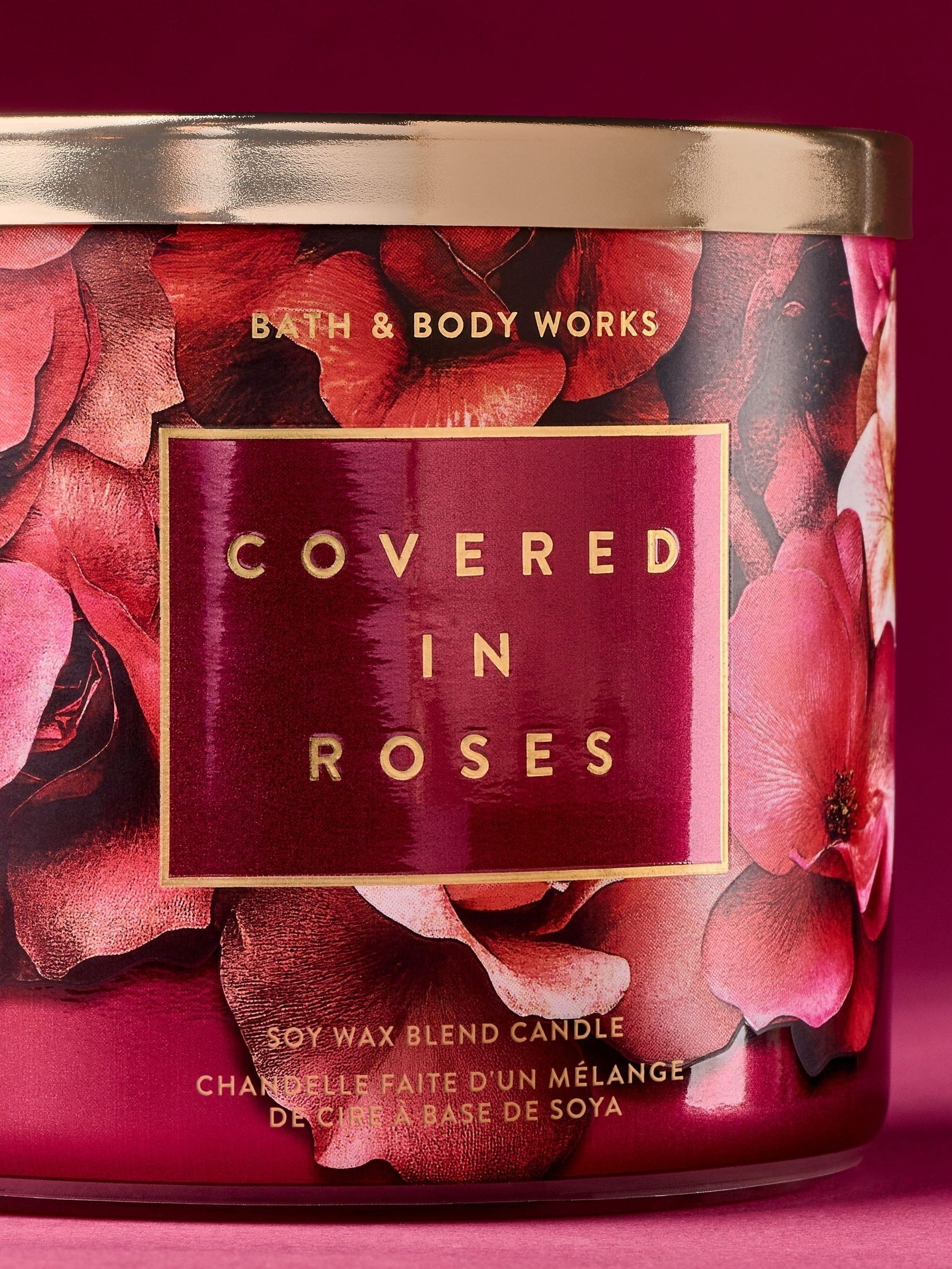 Covered In Roses Candle 411g 3 Wick - Image 2 of 3