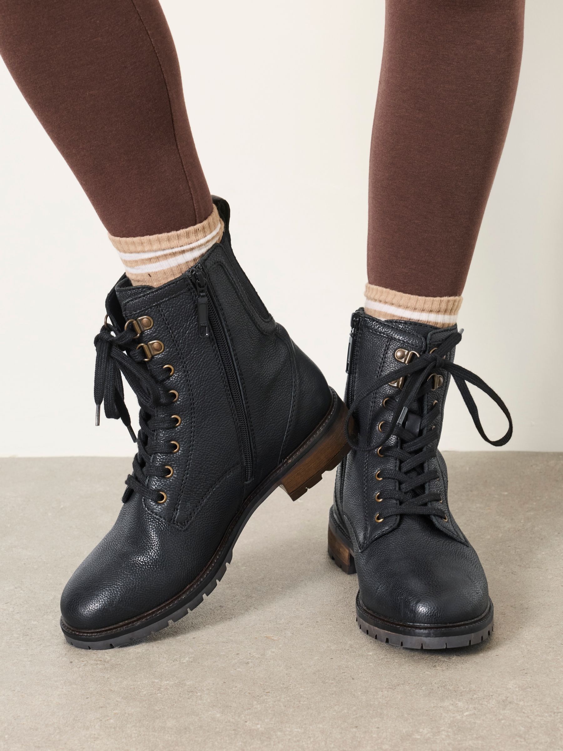 Marlow Black Leather Ankle Boots - Image 1 of 5