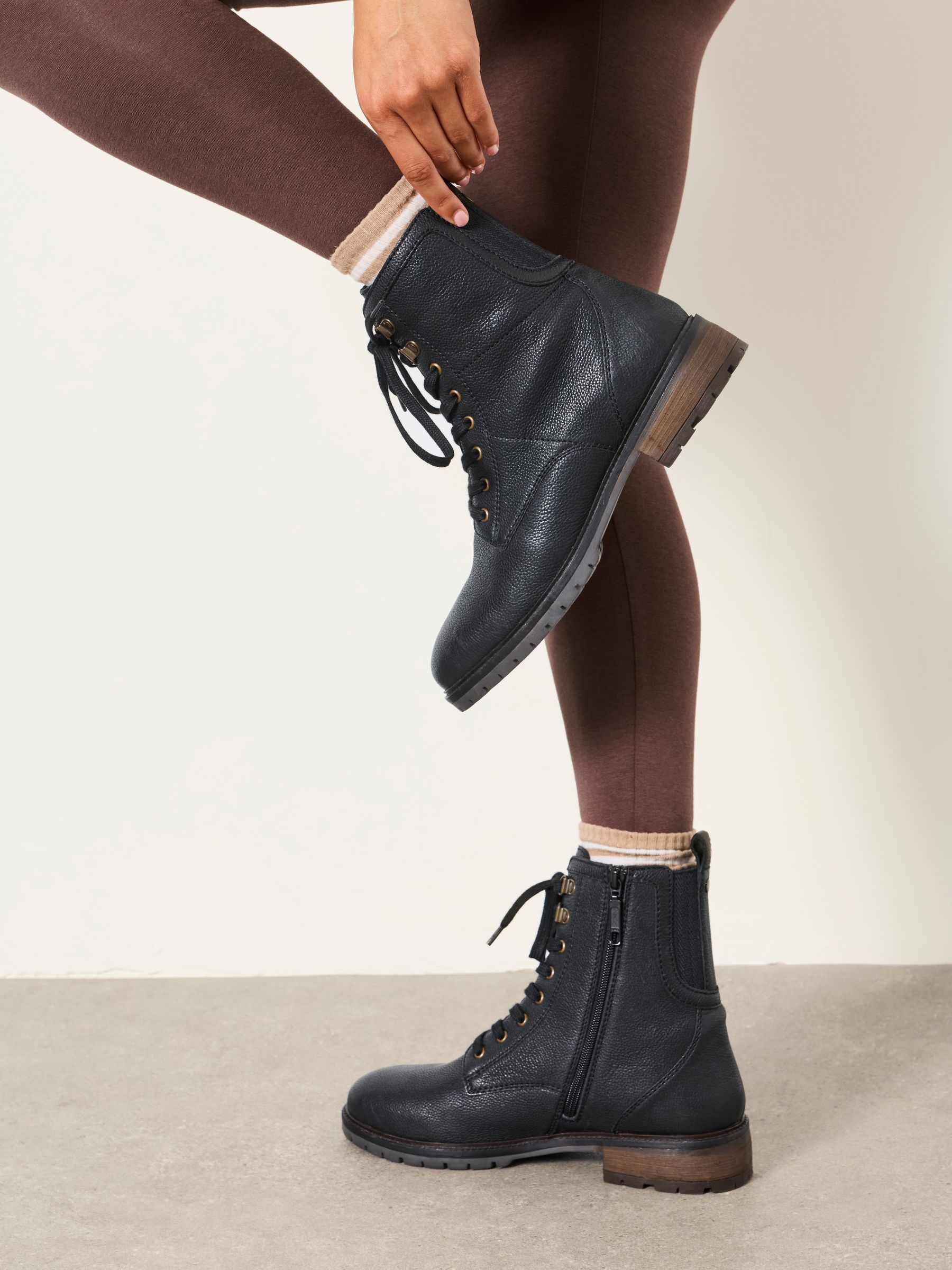 Marlow Black Leather Ankle Boots - Image 2 of 5 Marlow Black Leather Ankle Boots - Image 2 of 5