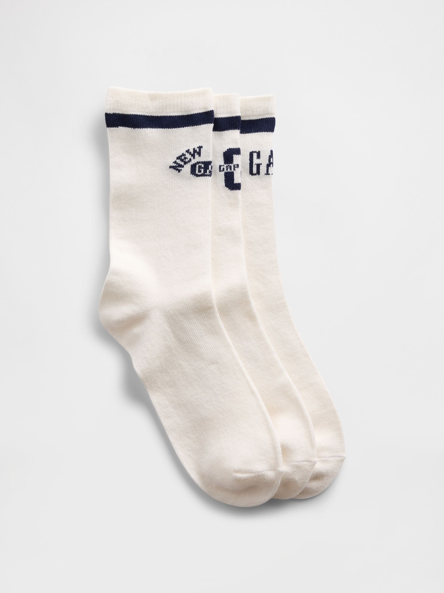 White Logo Crew Socks 3 Pack - Image 1 of 1
