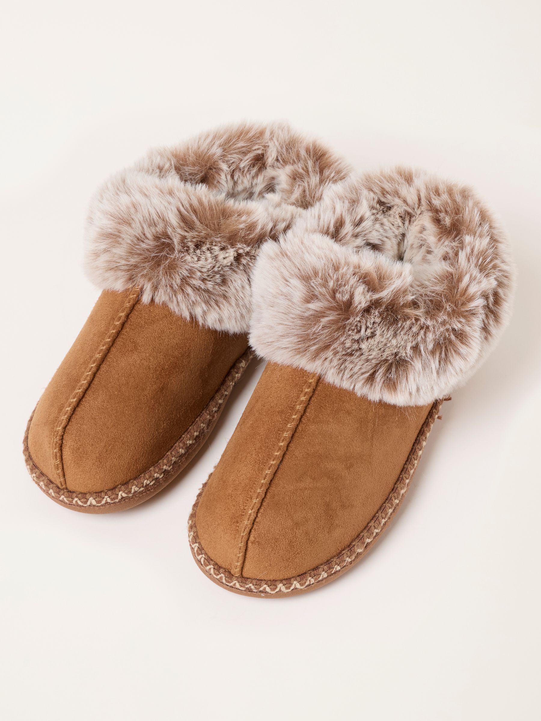 Tan Brown Maia Faux Fur Boot Slipper - Image 3 of 3