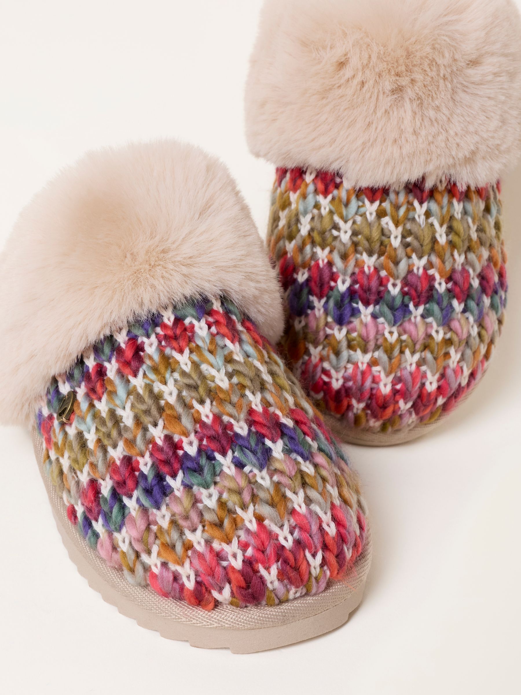 Kaia Multi Faux Fur Knitted Mule - Image 2 of 3