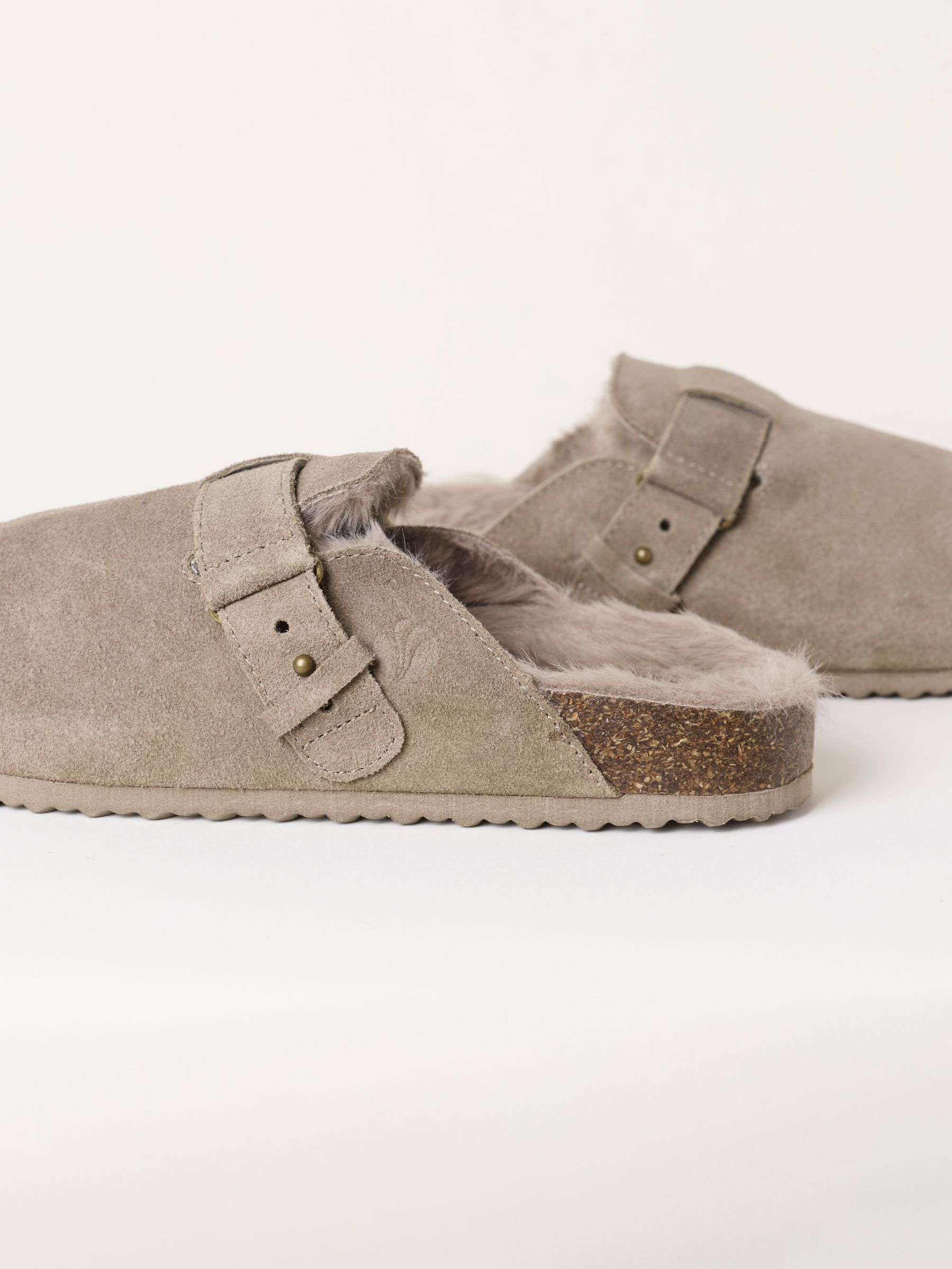 Elsie Dark Natural Faux Fur Lined House Shoe - Image 3 of 3