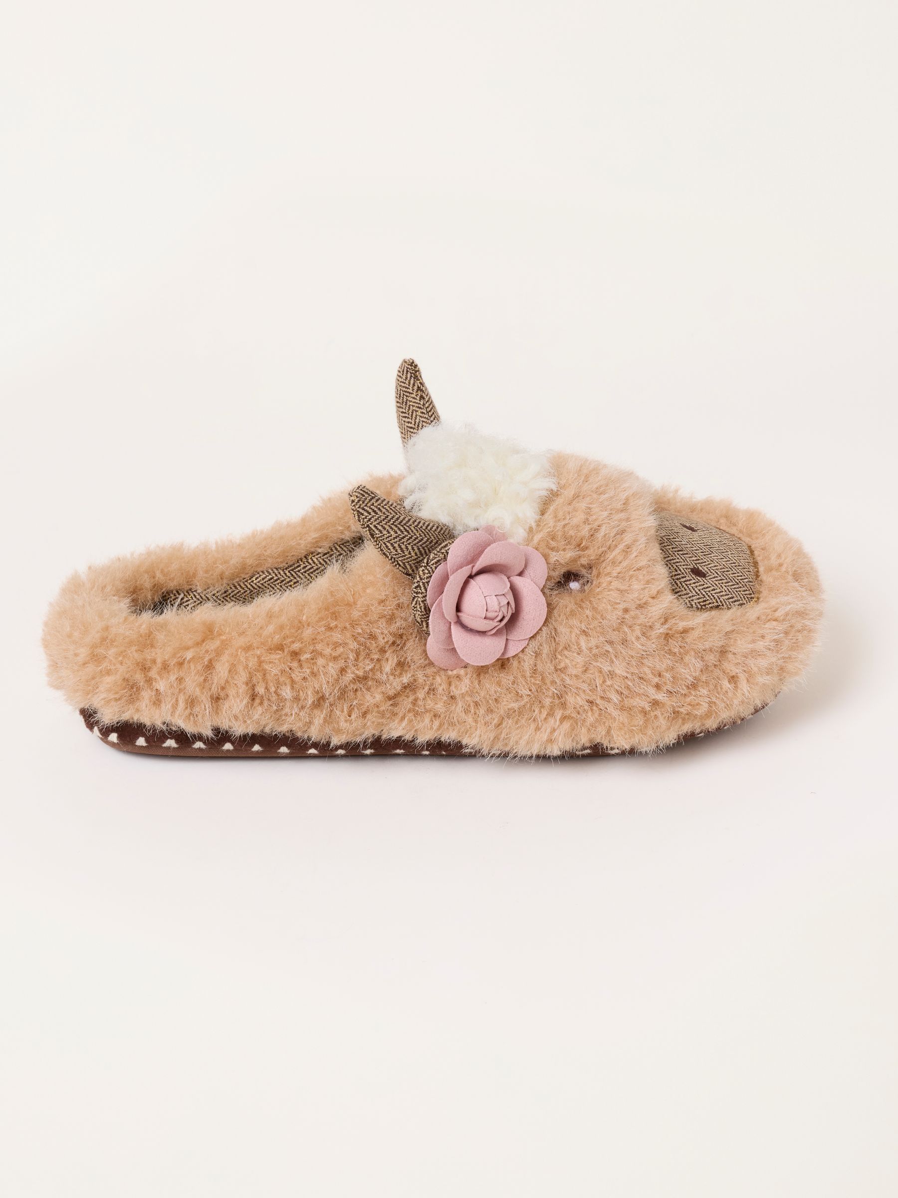 Novelty Light Brown Cow Mule Slipper - Image 1 of 3