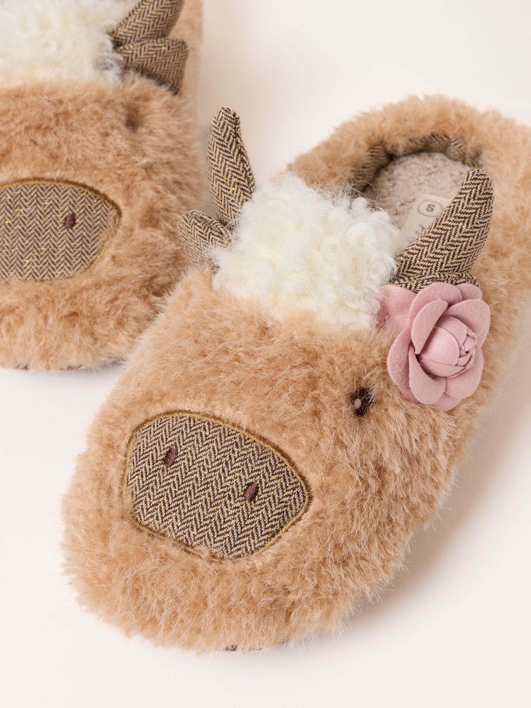Novelty Light Brown Cow Mule Slipper - Image 2 of 3