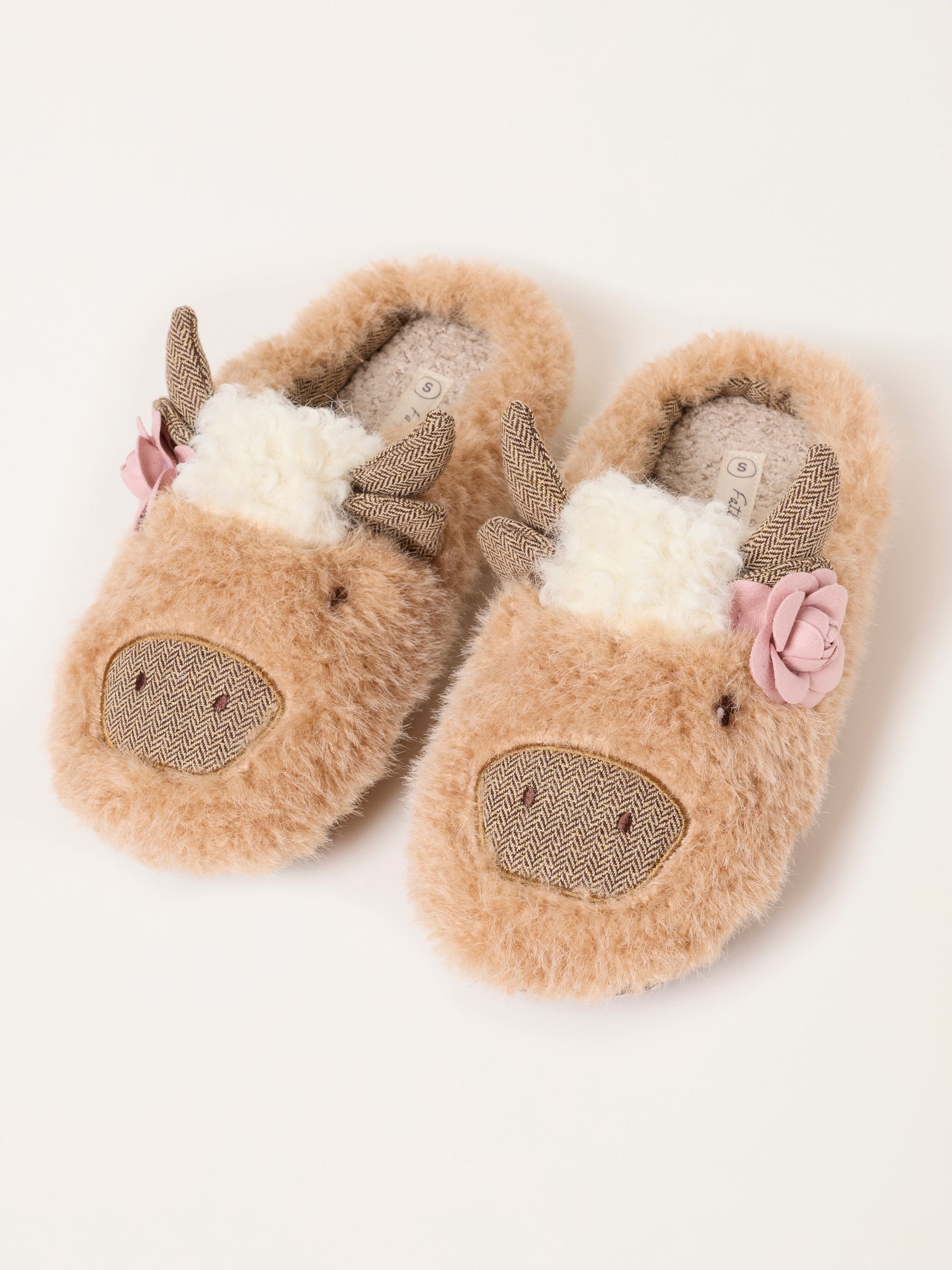 Novelty Light Brown Cow Mule Slipper - Image 3 of 3