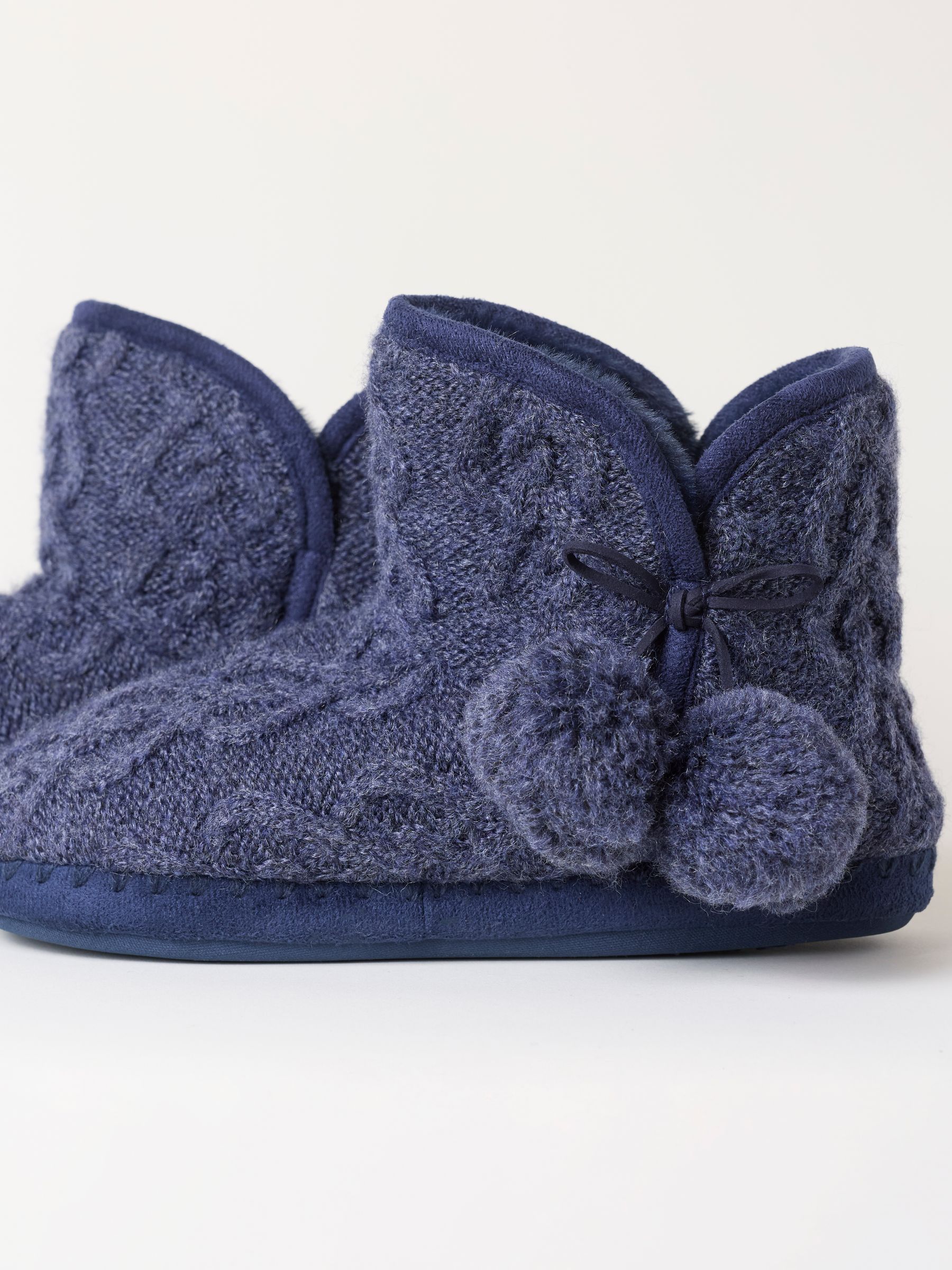 Sara Navy Knit Slipper Boots - Image 3 of 3 Sara Navy Knit Slipper Boots - Image 3 of 3