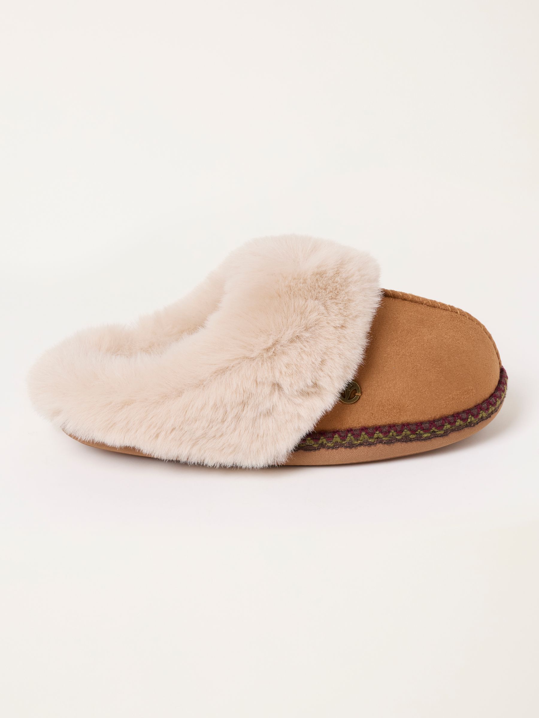 Maia Tan Brown Faux Fur Mule Slippers - Image 1 of 3 Maia Tan Brown Faux Fur Mule Slippers - Image 1 of 3