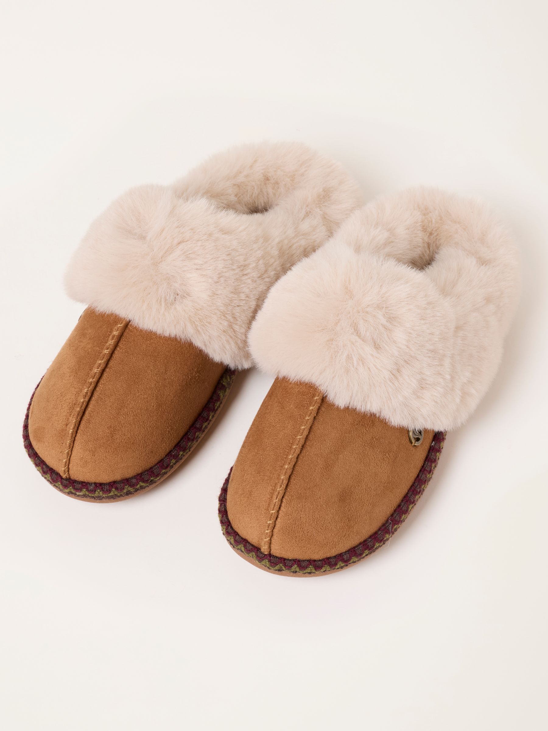 Maia Tan Brown Faux Fur Mule Slippers - Image 3 of 3