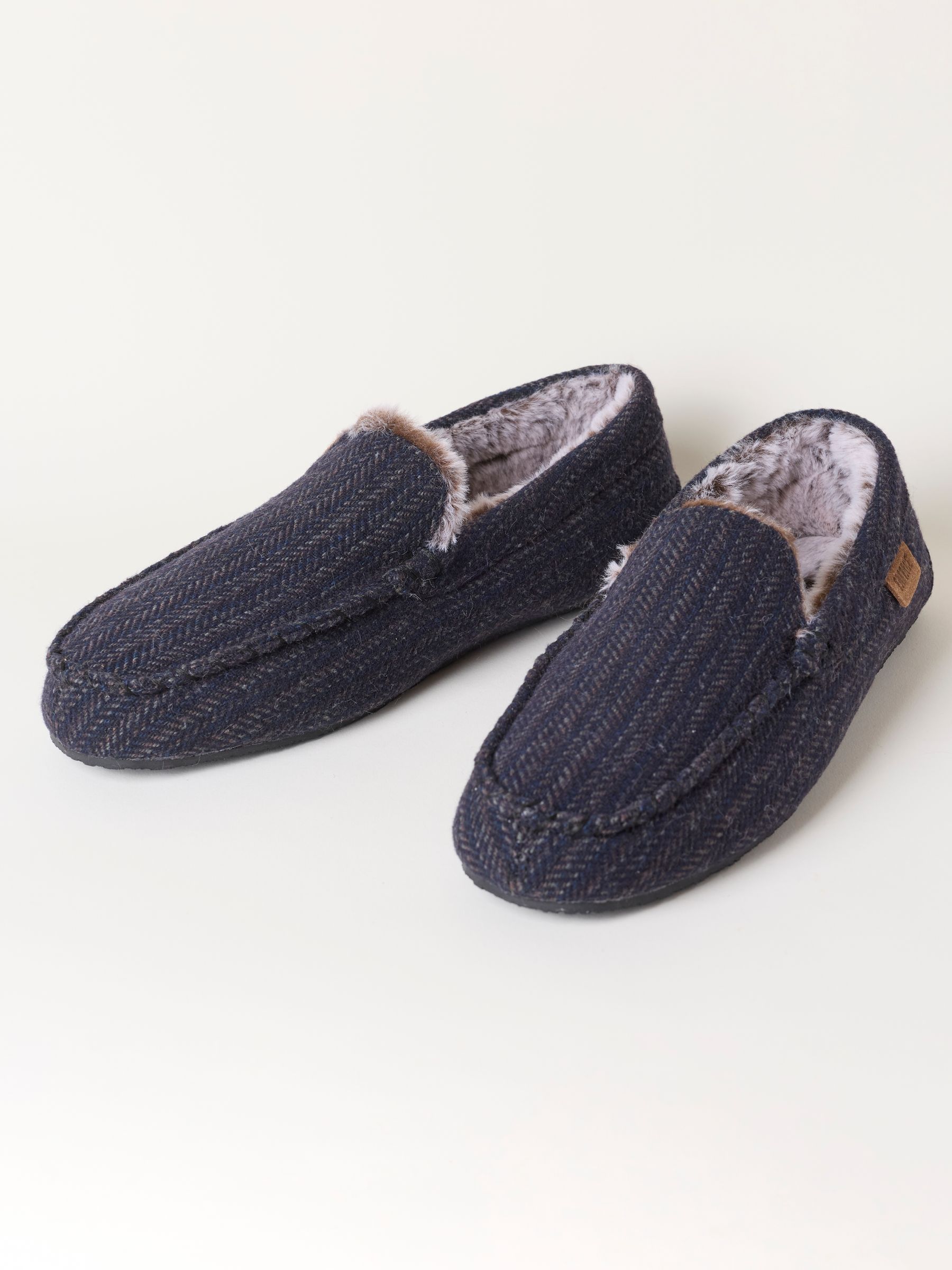 Noah Navy Moccasin Slipper - Image 2 of 3 Noah Navy Moccasin Slipper - Image 2 of 3