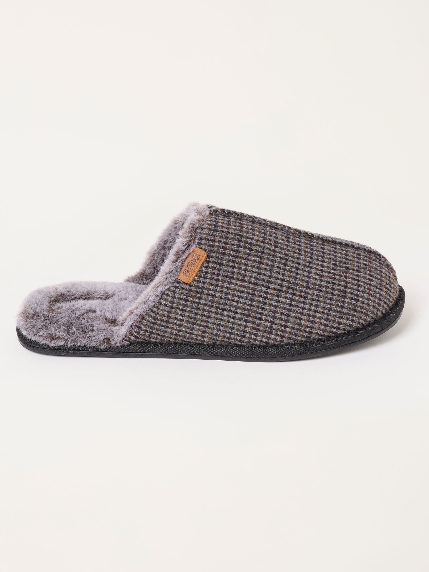 Harvey Brown Checkered Mule Slippers - Image 1 of 3
