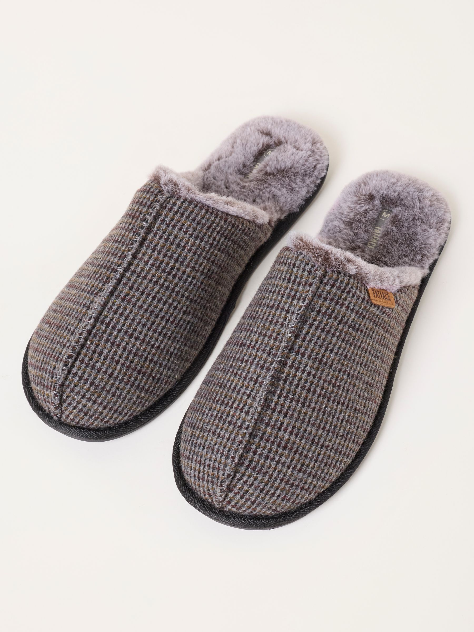 Harvey Brown Checkered Mule Slippers - Image 3 of 3