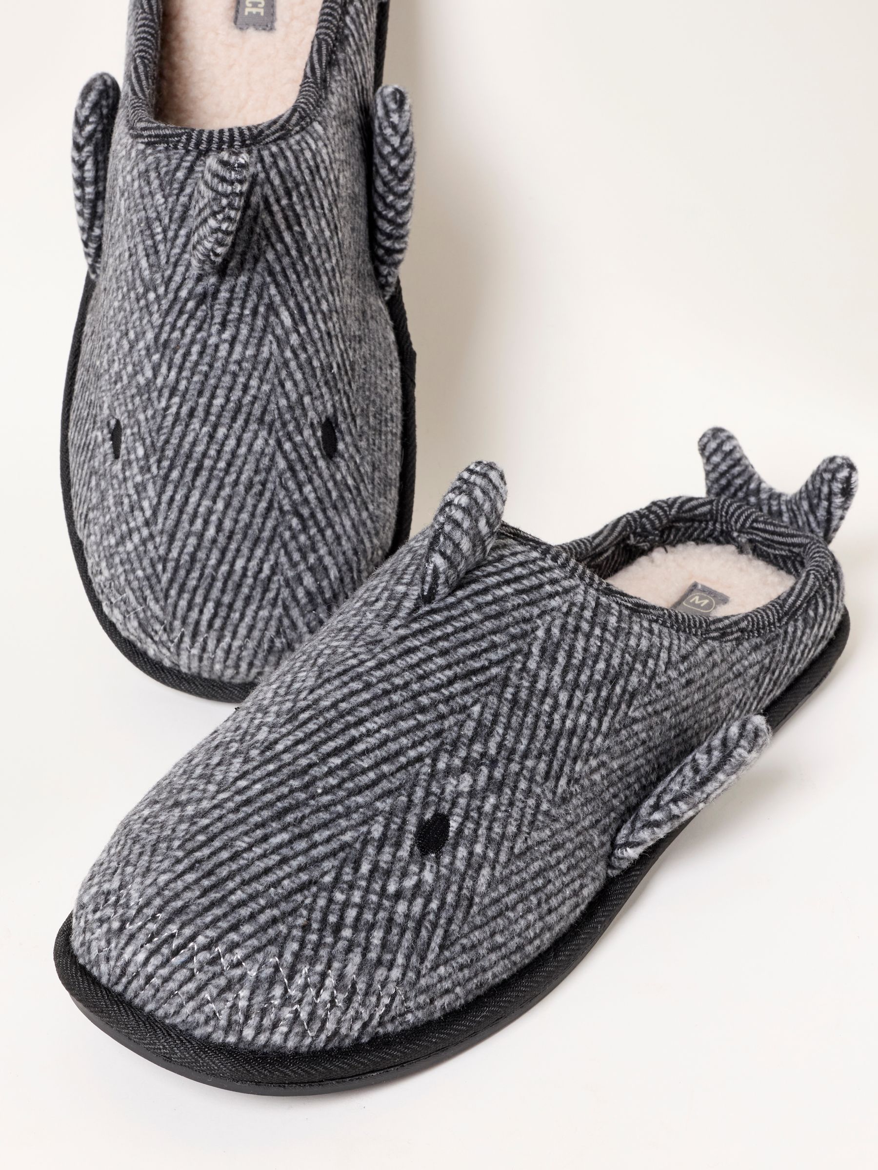 Novelty Grey Shark Mule Slipper - Image 2 of 3