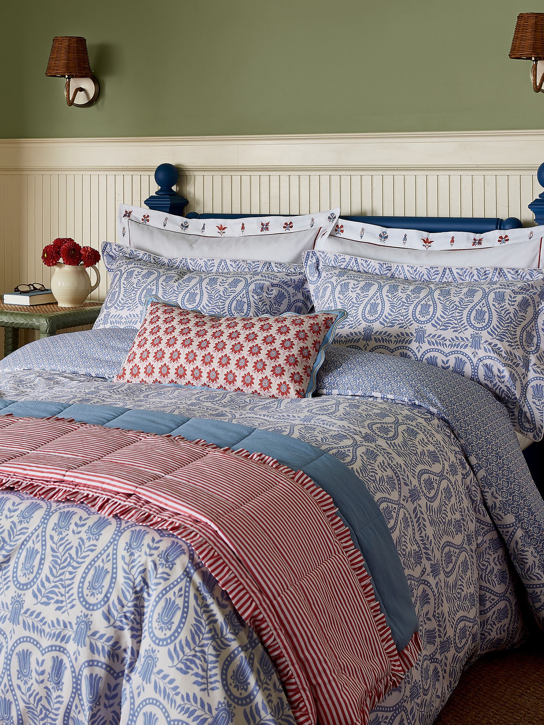 Blue Wandering Indienne 180 TC 100% Cotton Duvet Set - Image 1 of 5