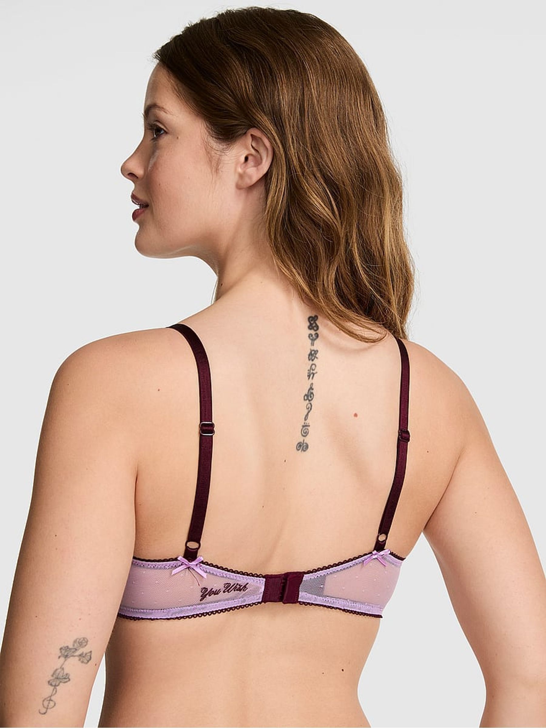 Lilac Purple Balcony Pop Stitch Embroidery Bra - Image 2 of 2