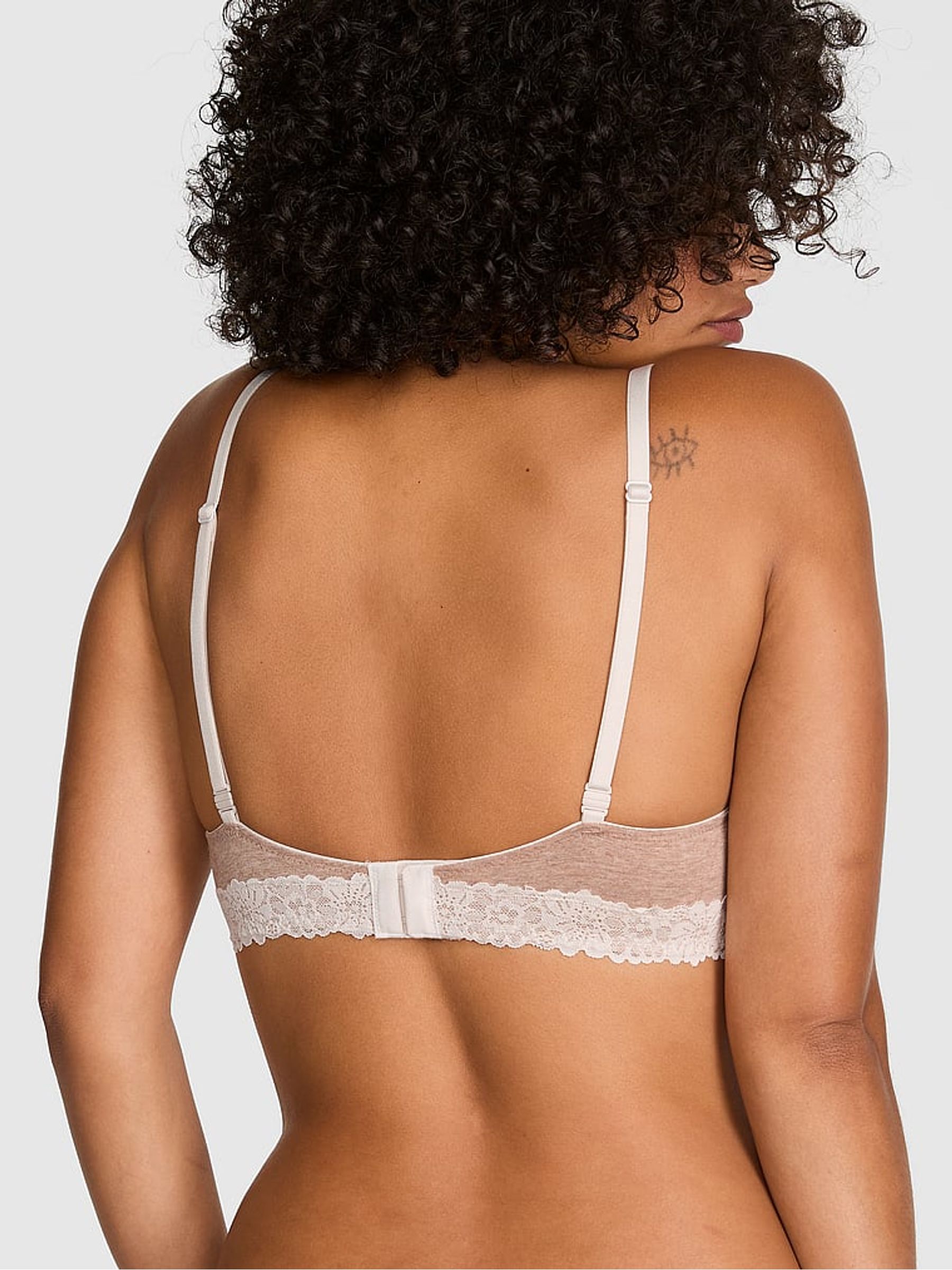 Praline Nude Cotton Heather Lace Trim Bra - Image 2 of 2