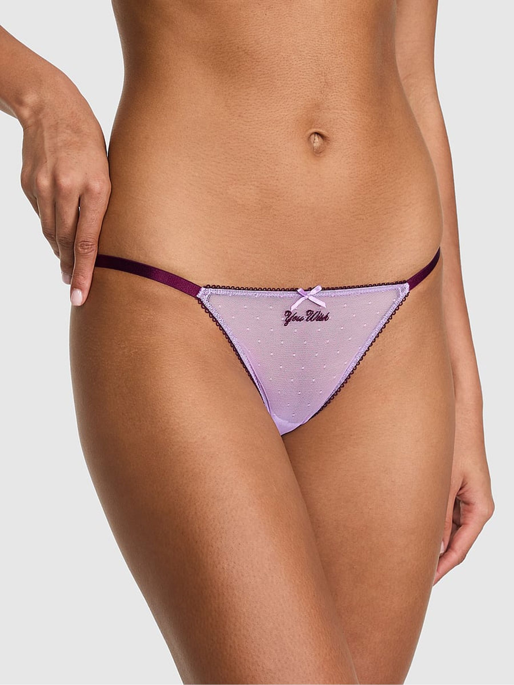 Pink Berry String Bikini Pop Stitch Embroidery Knickers - Image 1 of 2